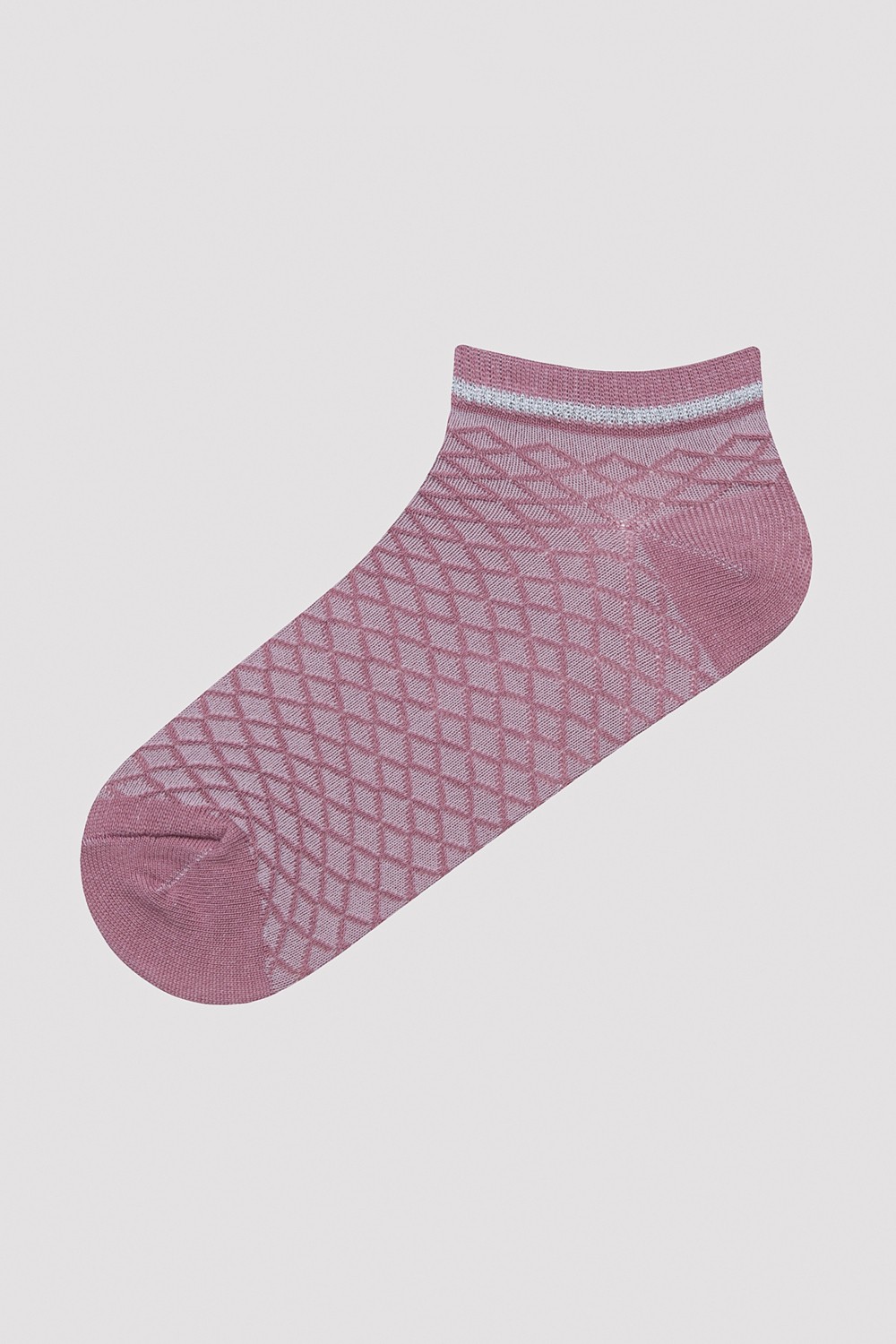 Penti Diamond Jacquard Pembe 3lü Patik Çorap görsel 2