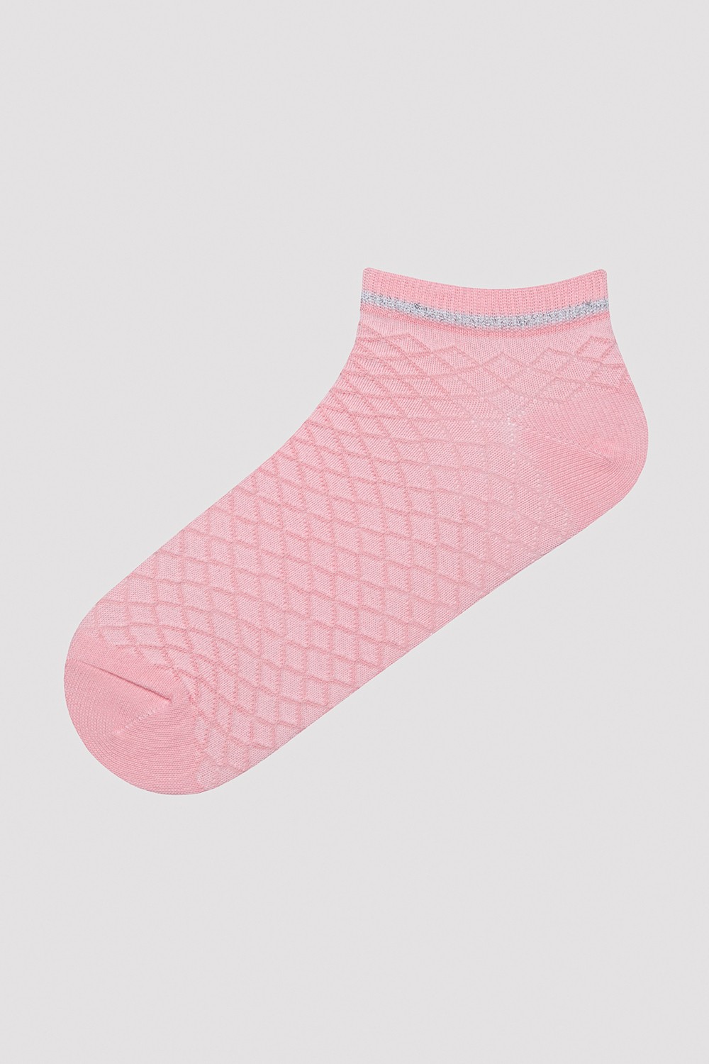 Penti Diamond Jacquard Pembe 3lü Patik Çorap görsel 4