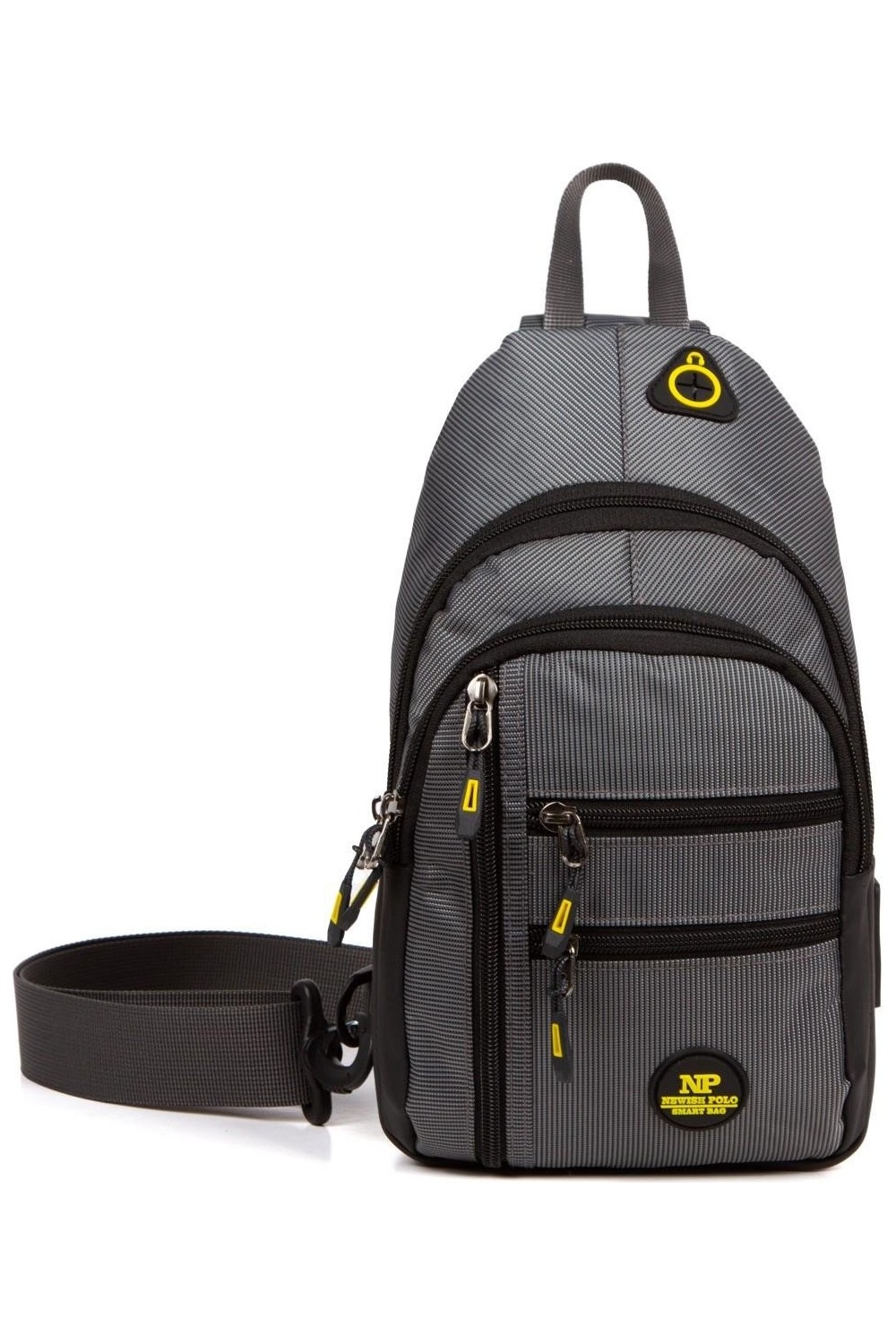 Newish Polo Erkek Kumaş USB Kulaklık Çıkışlı Bodybag Göğüs ve Omuz Çantası newpolo172 - Siyah - Mavi görsel 2