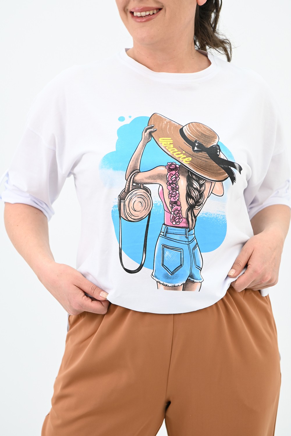 Koza Kadın Büyük Beden Oversize T-Shirt Takım 8104-24 görsel 4