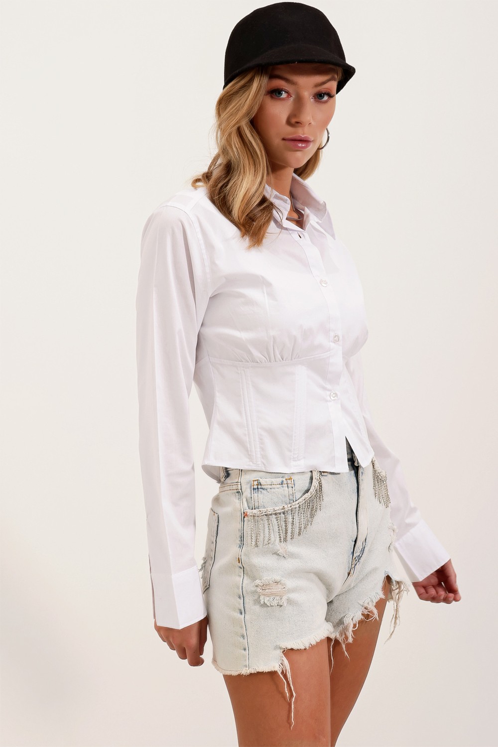 Bigdart 20231 Slim Fit Poplin Gömlek - Beyaz görsel 2