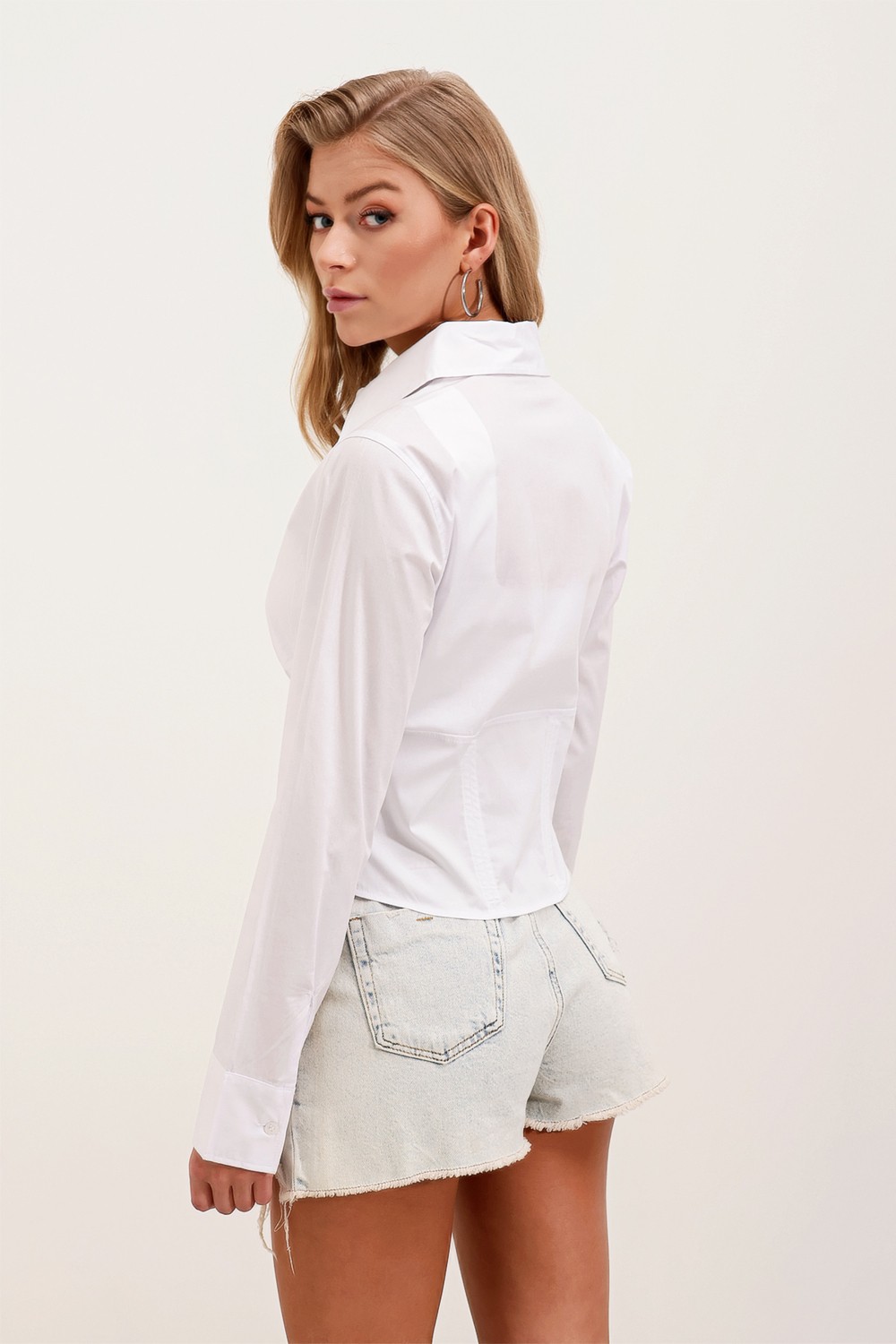Bigdart 20231 Slim Fit Poplin Gömlek - Beyaz görsel 5