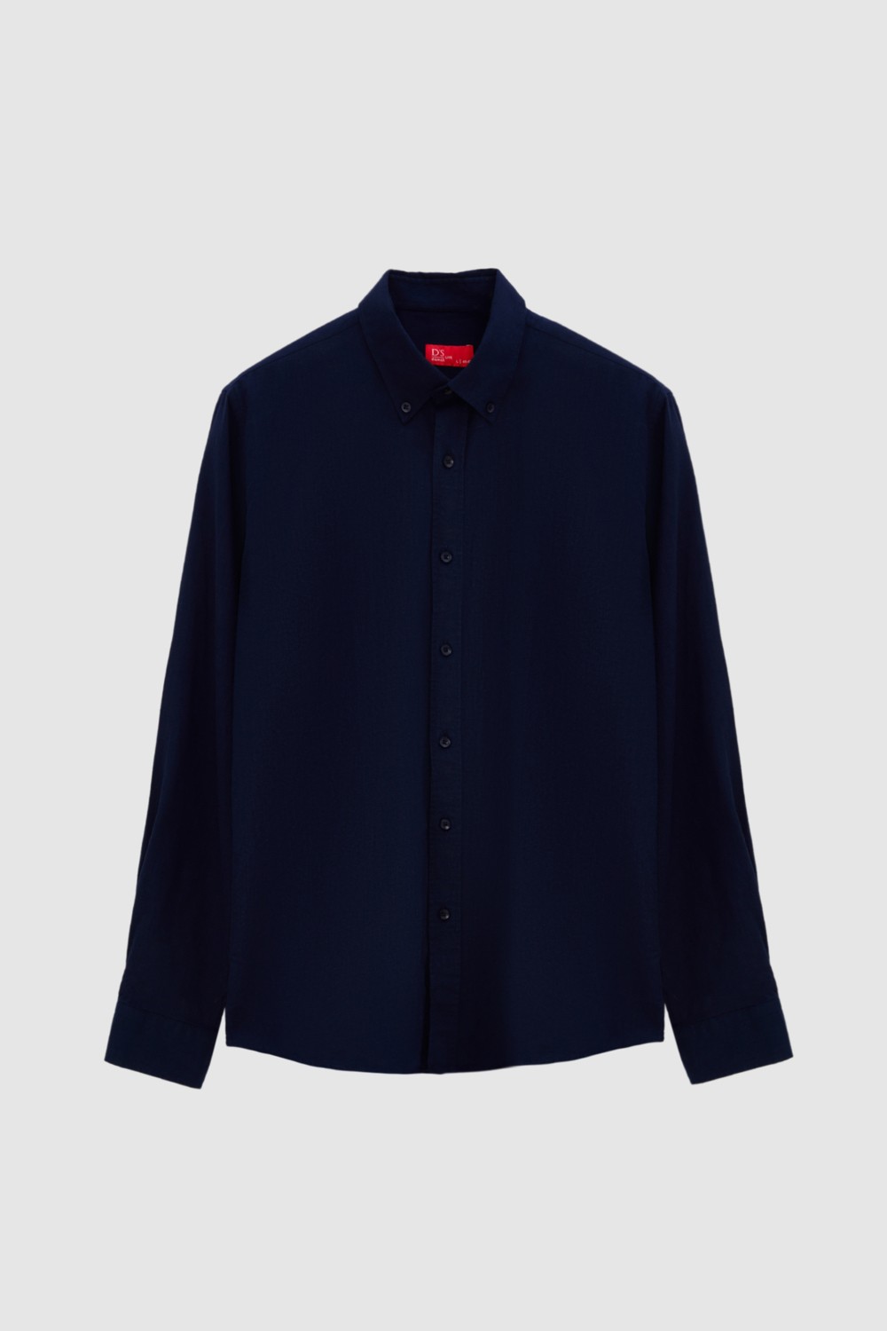 D'S Damat Slim Fit Lacivert Düğmeli Yaka %100 Pamuk Yazlık Flamlı Keten Görünümlü Gömlek 6HC02ORT63265 görsel 6