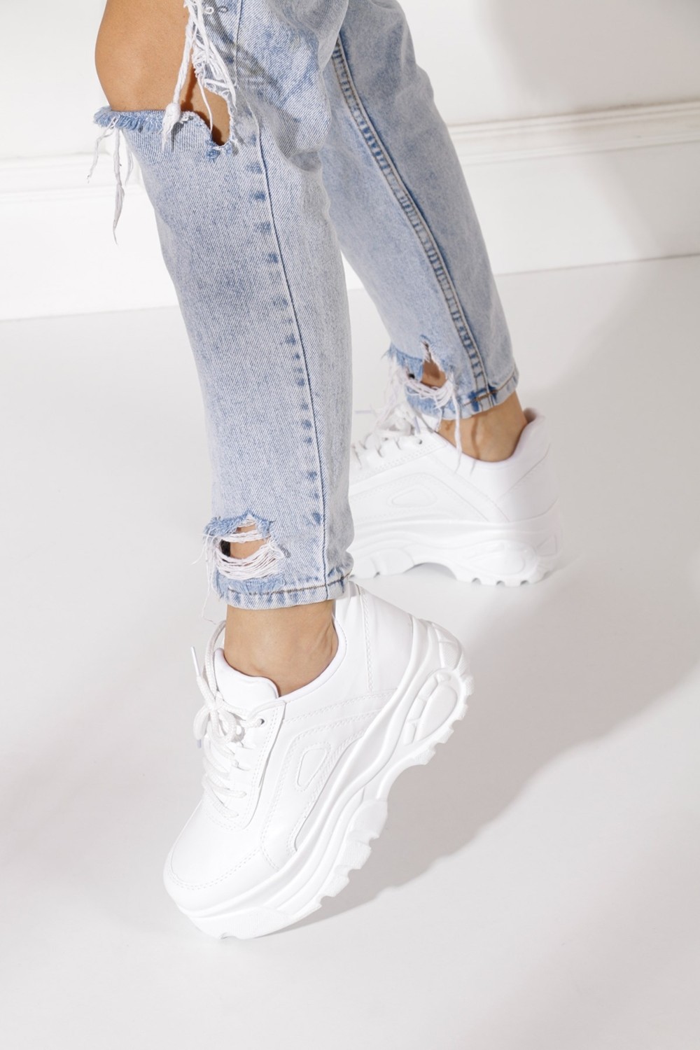 İmershoes Günlük Kadın Spor Ayakkabı Yüksek Taban 6 cm Sneaker Siyah - Beyaz - Bej - Rugan - Süet 001 görsel 7