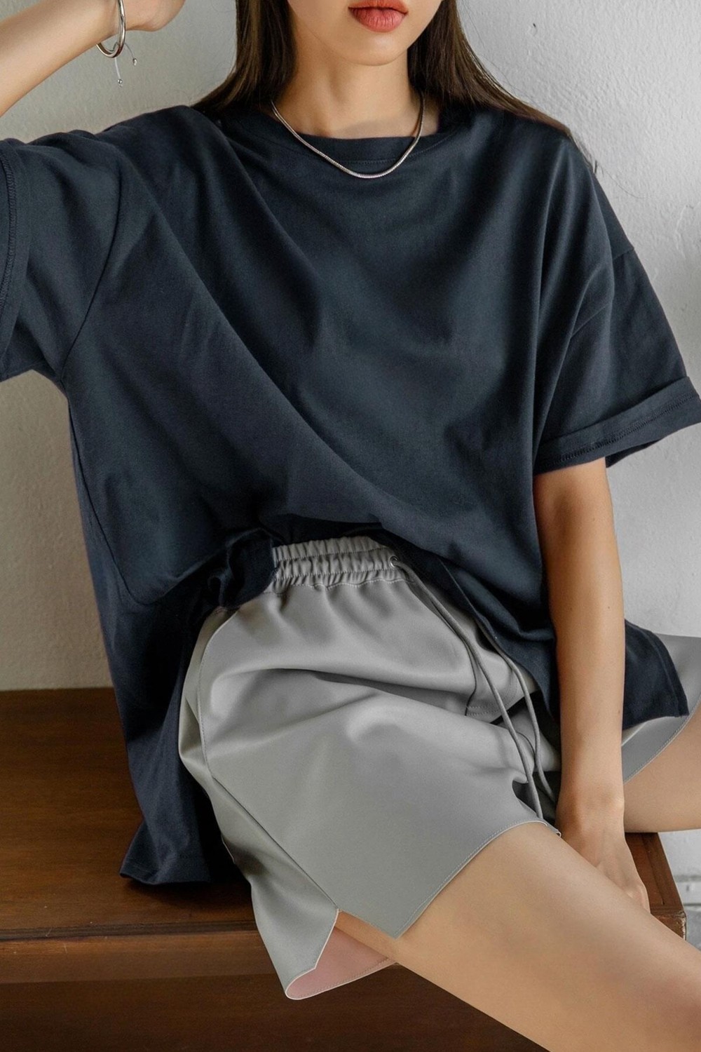 Millionaire Teenage Millionaire Kadın Bordo Oversize Truvakar Kol Basic T-Shirt İnce Kumaş Düz Tasarım
