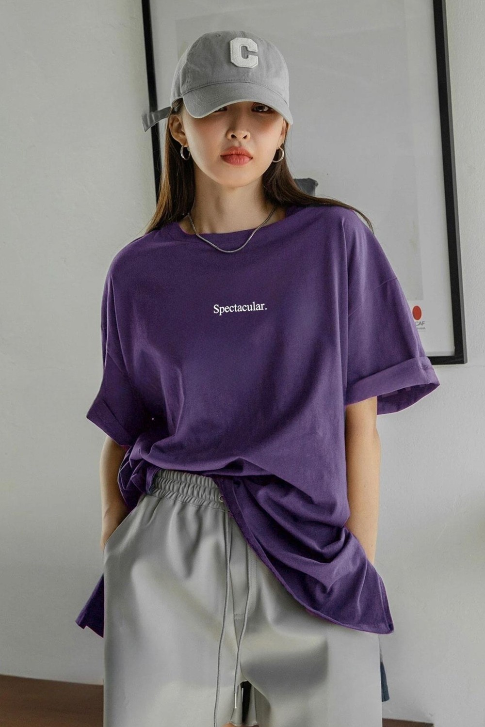 Millionaire Kadın Lacivert Spectacular Oversize Salas T-Shirt