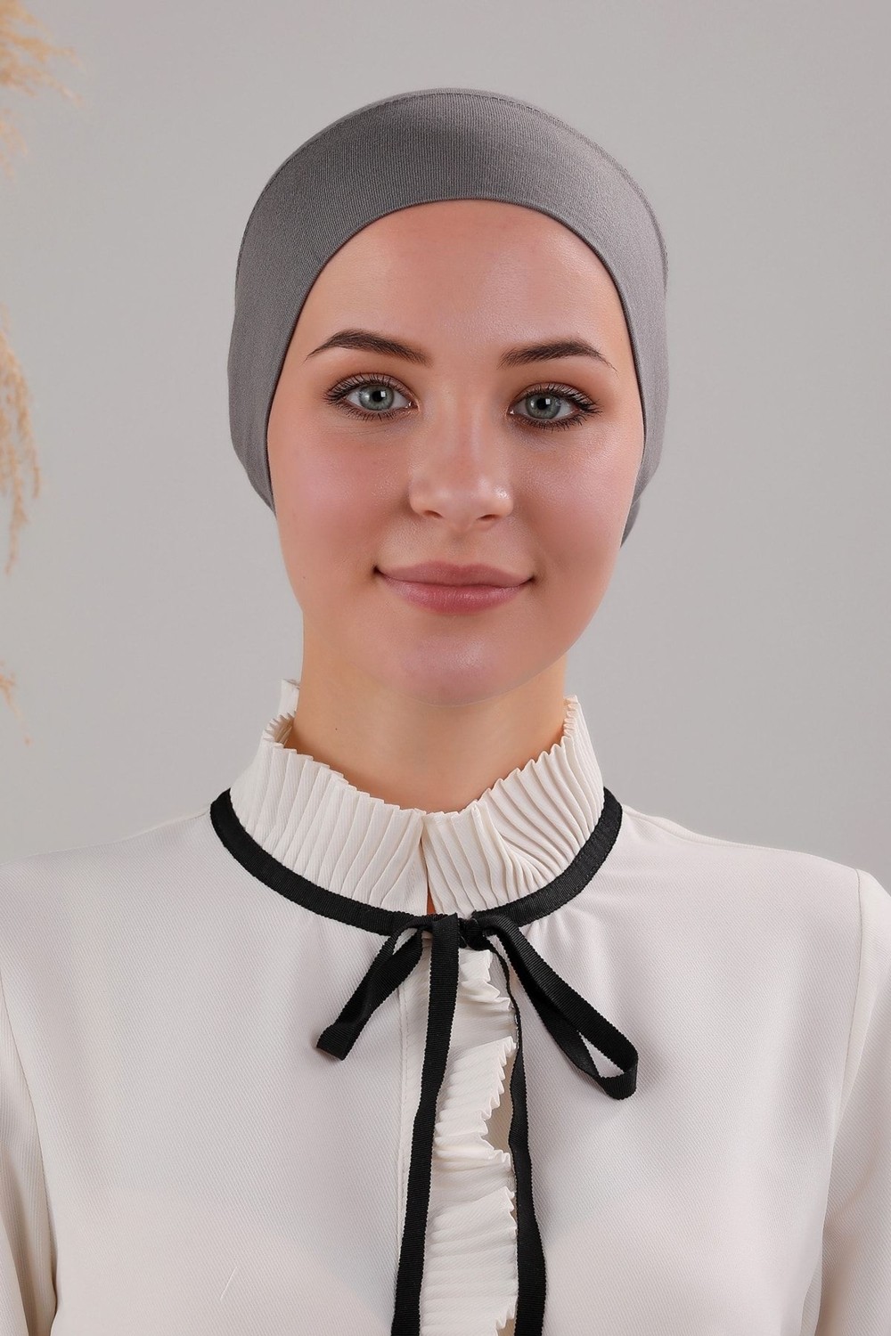 Melodi Scarf Tesettür Hazır Pratik Geçme Boru Bone Lacivert görsel 6
