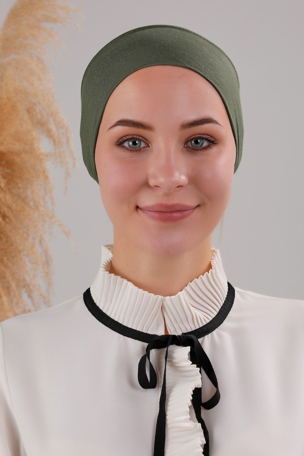 Melodi Scarf Tesettür Hazır Pratik Geçme Boru Bone Lacivert görsel 8