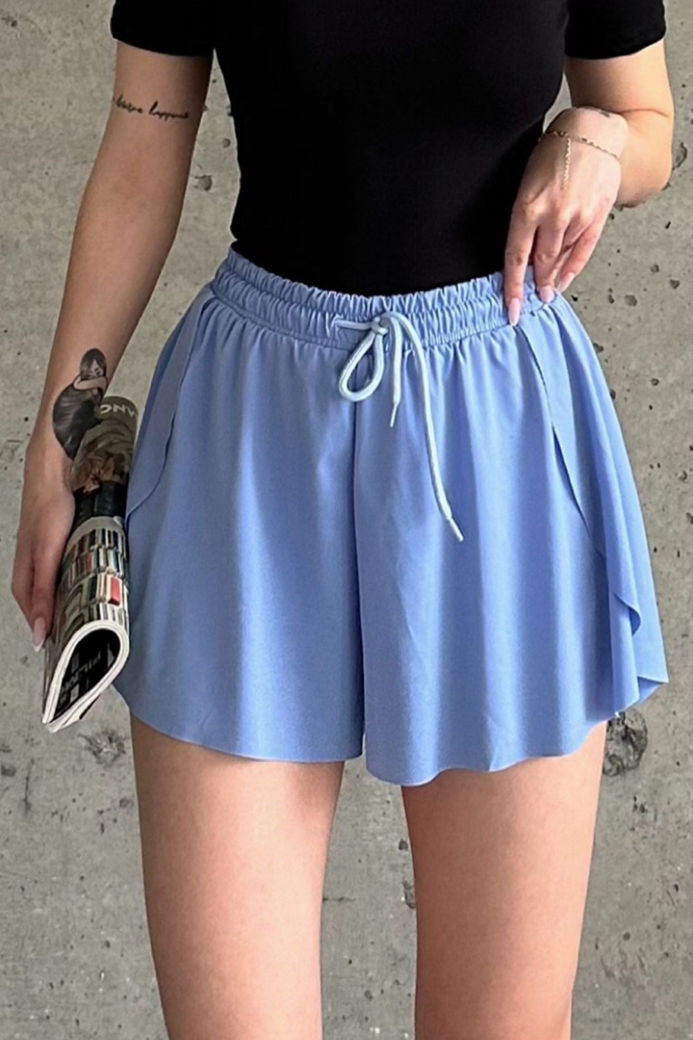 la & vetta Füme Bol Kesim Taytlı Spor Şort