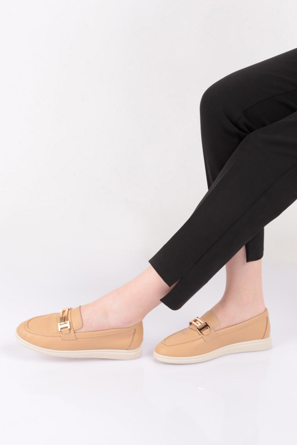 DGN 981G Kadin G Metal Tokali Loafer Ayakkabi görsel 5