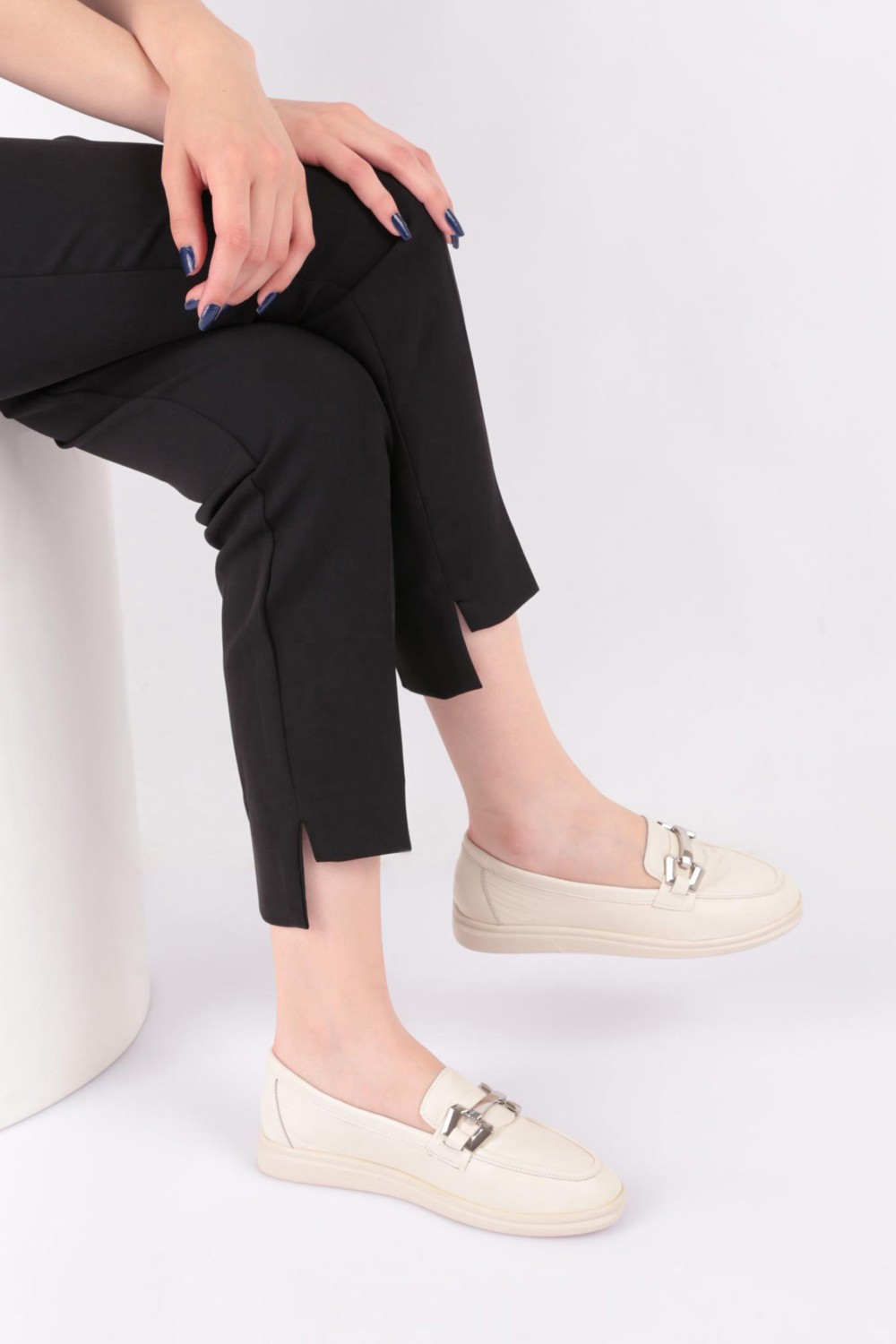 DGN 981Z Kadin Metal Tokali Loafer Ayakkabi görsel 5