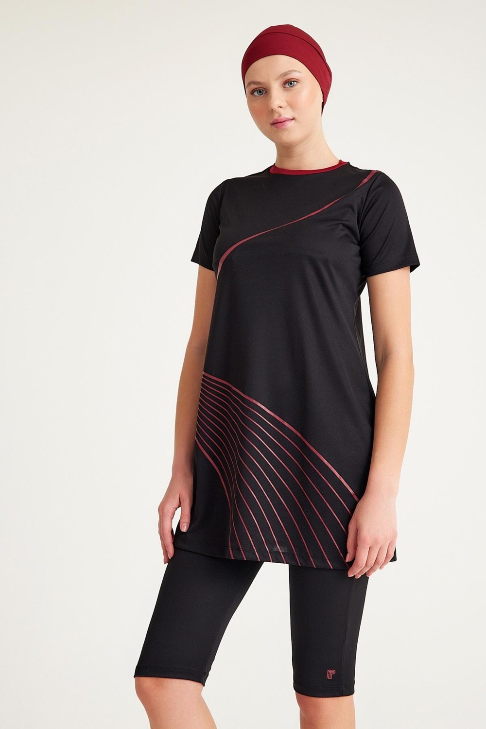 Signature Style 2154_Baskılı Boneli Yarı Kapalı 3'lü Mayo görsel 3