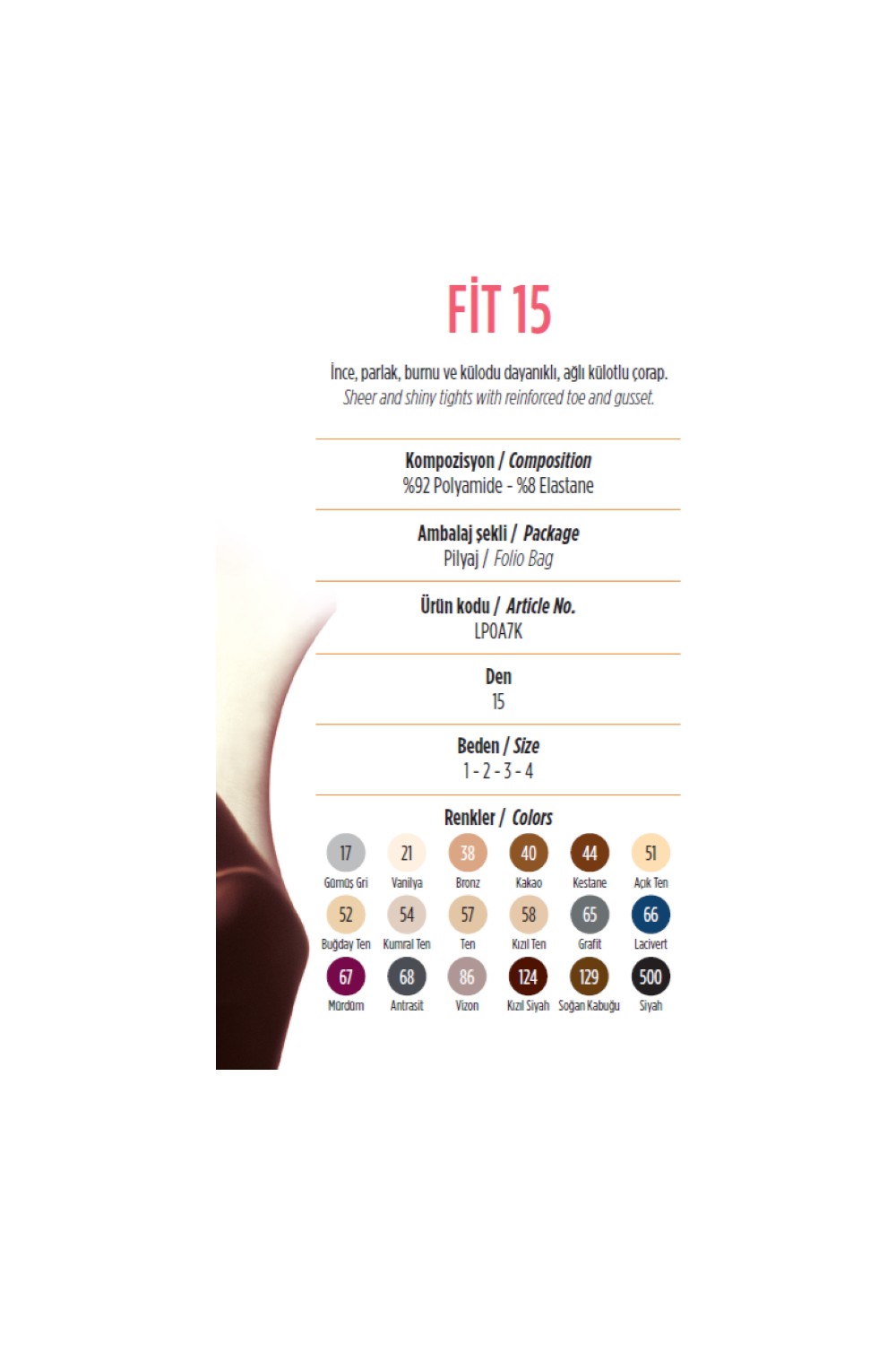 Penti Açık Ten Fit 15 Külotlu Çorap görsel 6