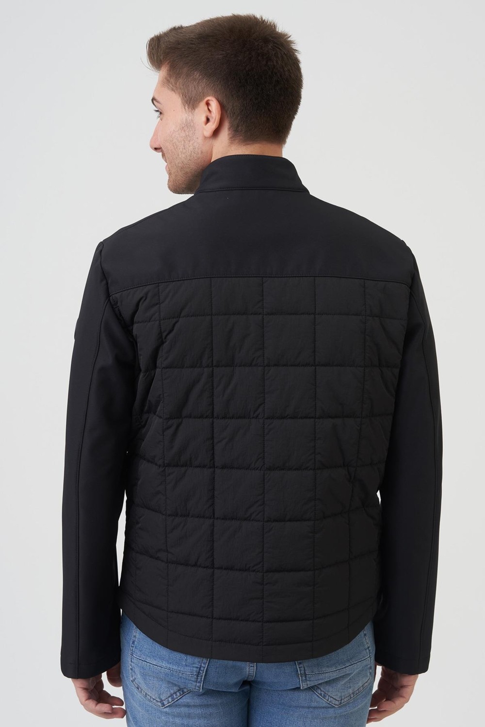 White Stone Siyah Slim Fit Fermuarlı İki Cepli Sıcak Tutan Mont görsel 5