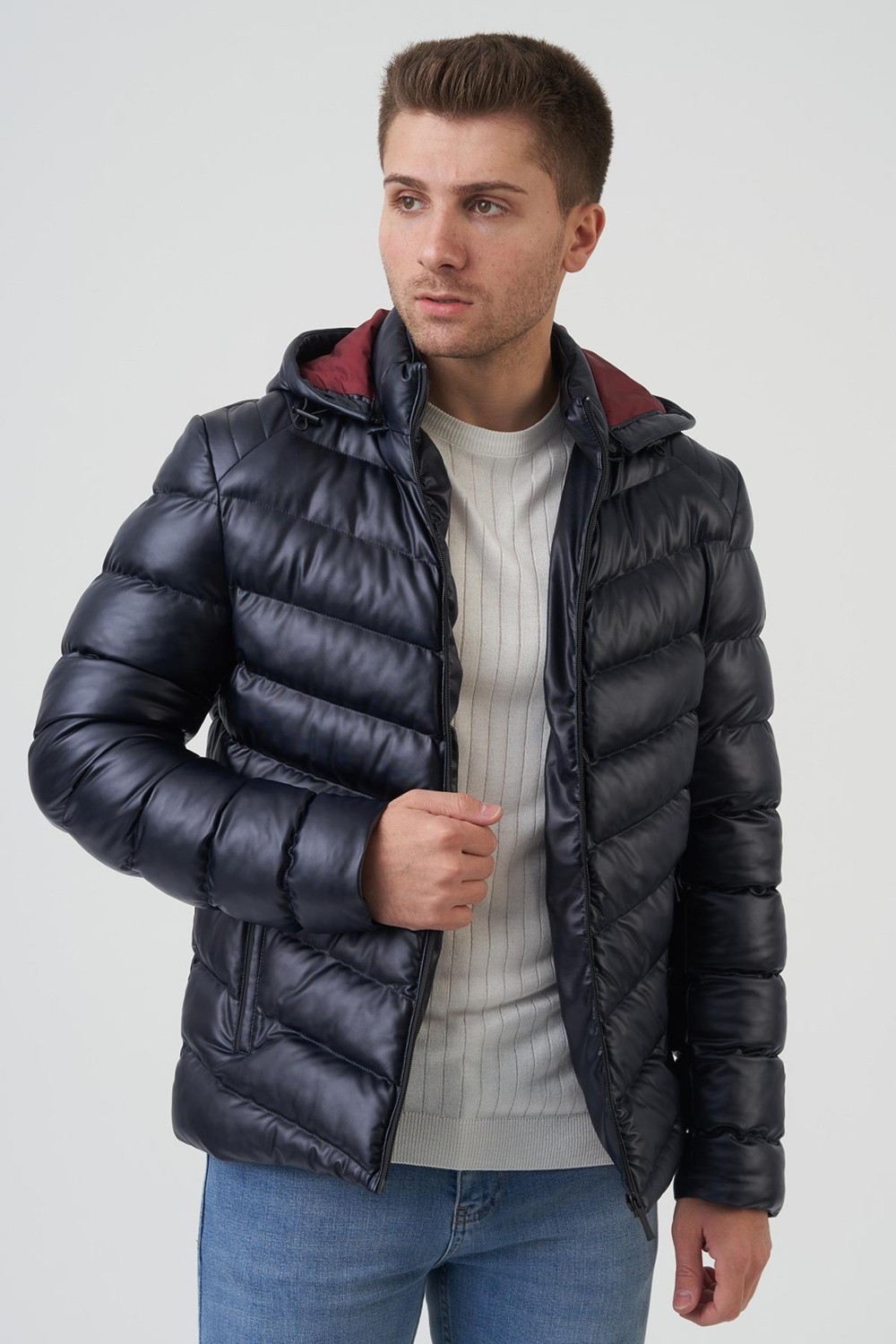 White Stone San Diego Slim Fit Kapüşonlu Kaban Laci görsel 2