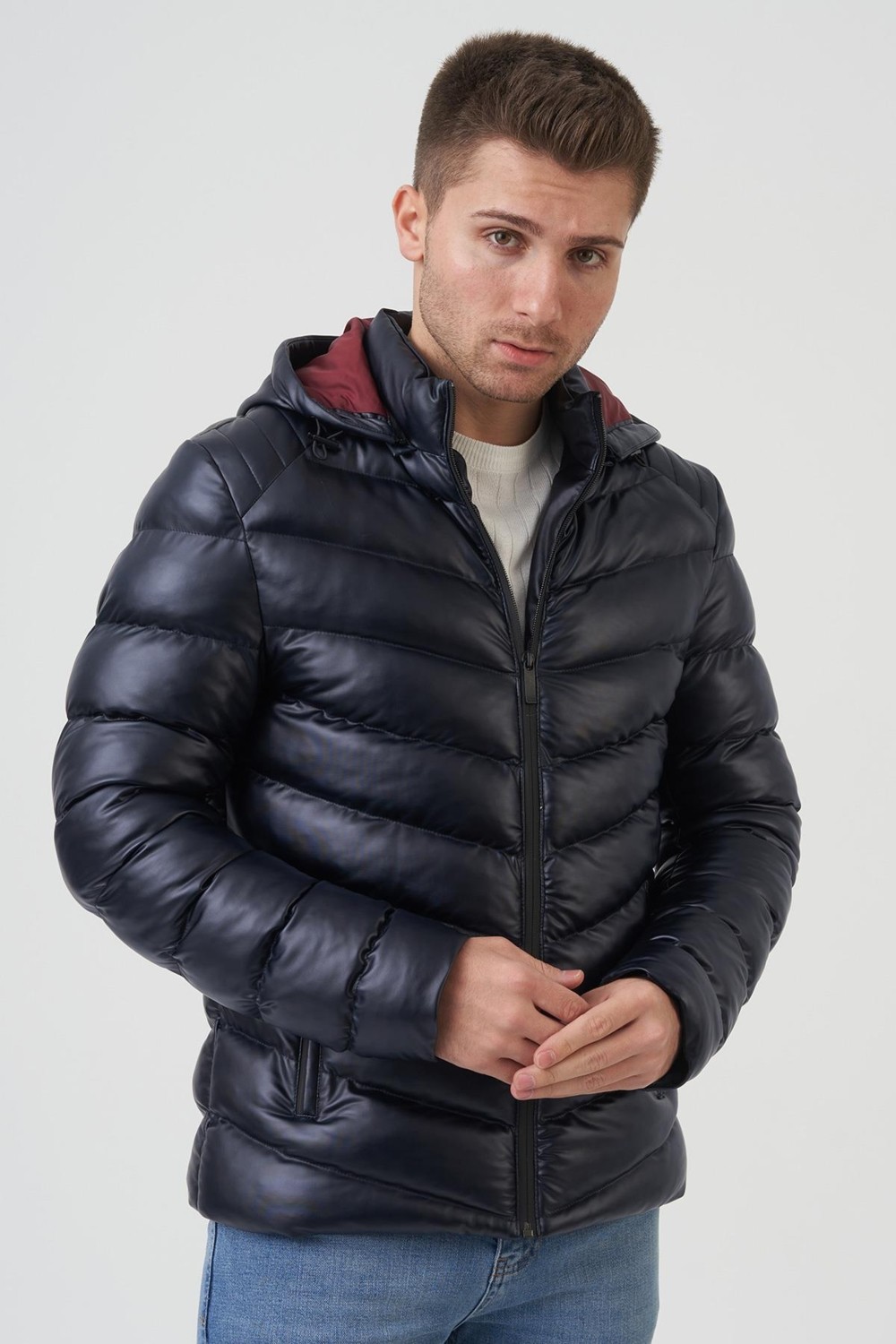 White Stone San Diego Slim Fit Kapüşonlu Kaban Laci görsel 5