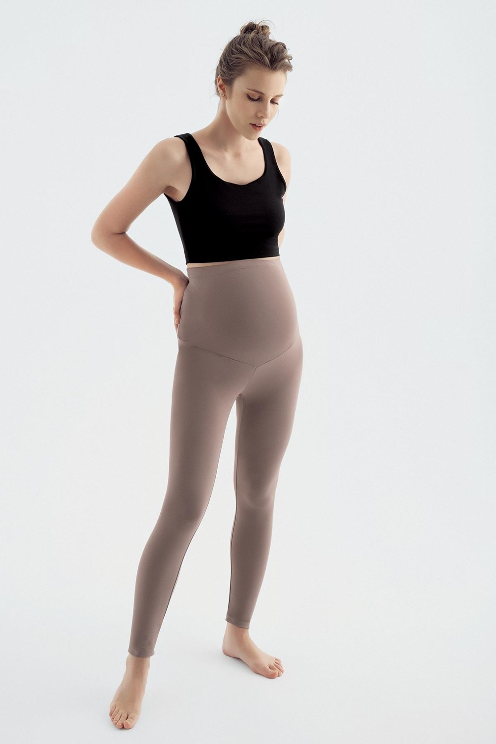 Artış Collection Artış Ayarlanabilir Bel Kahve Hamile Taytı T02 %90 Polyester %10 Elastan Konforlu Kullanım