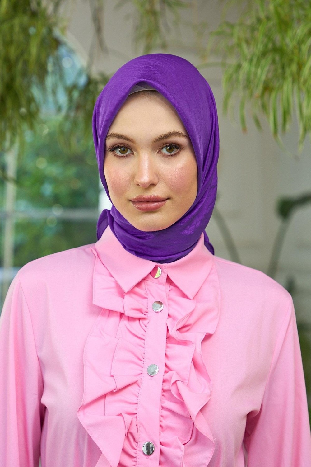 İpekhan Düz Desen Vual Eşarp Krem Vual Ipek Eşarp - 10100-11