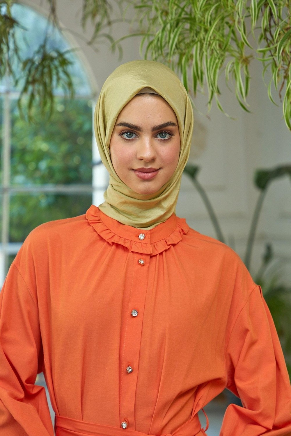 İpekhan Düz Desen Vual Eşarp Krem Vual Ipek Eşarp - 10100-11 görsel 5