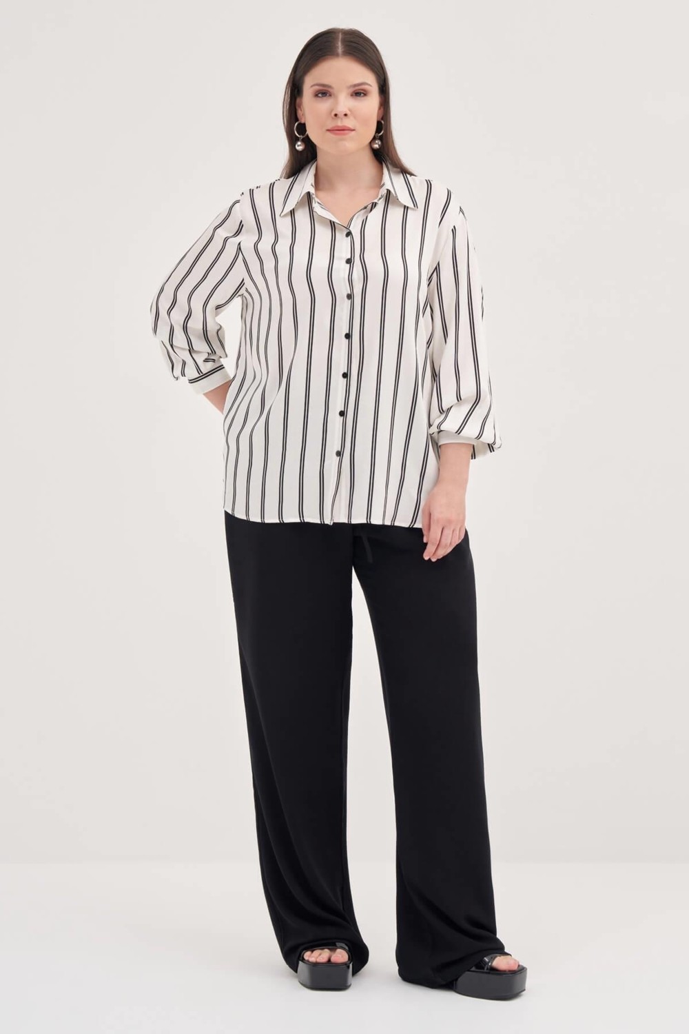 Myline Çizgili Uzun Kollu Gömlek görsel 8