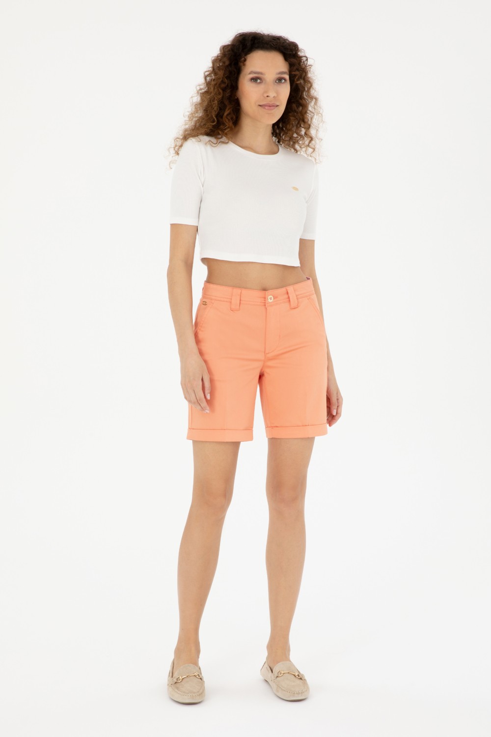 U.S. Polo Assn. Kadın Pembe Dokuma Şort 50281722-VR041 görsel 8