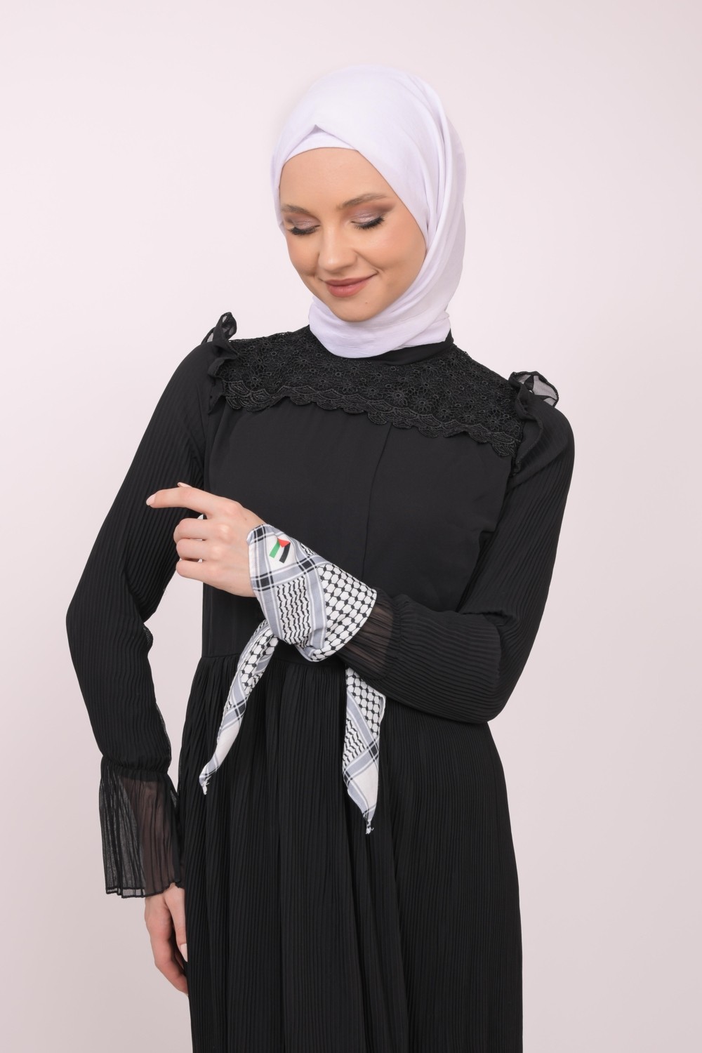 Zaytoon Fular Filistin Kefiye Desenli Bayrak Baskılı Saçaksız Unisex görsel 2