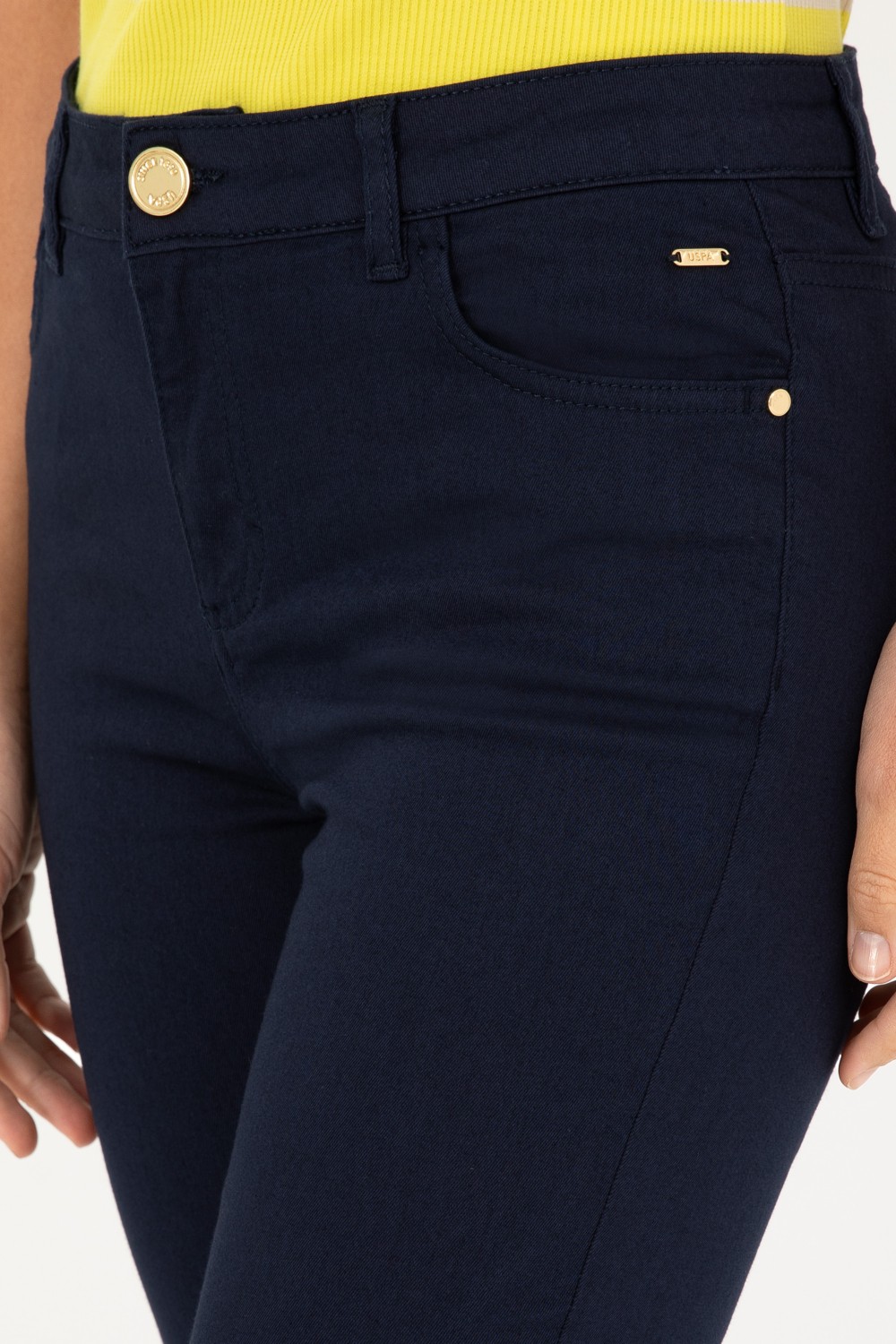 U.S. Polo Assn. Kadın Taş Toothpick Fit Kanvas Pantolon 50281692-VR049 görsel 5