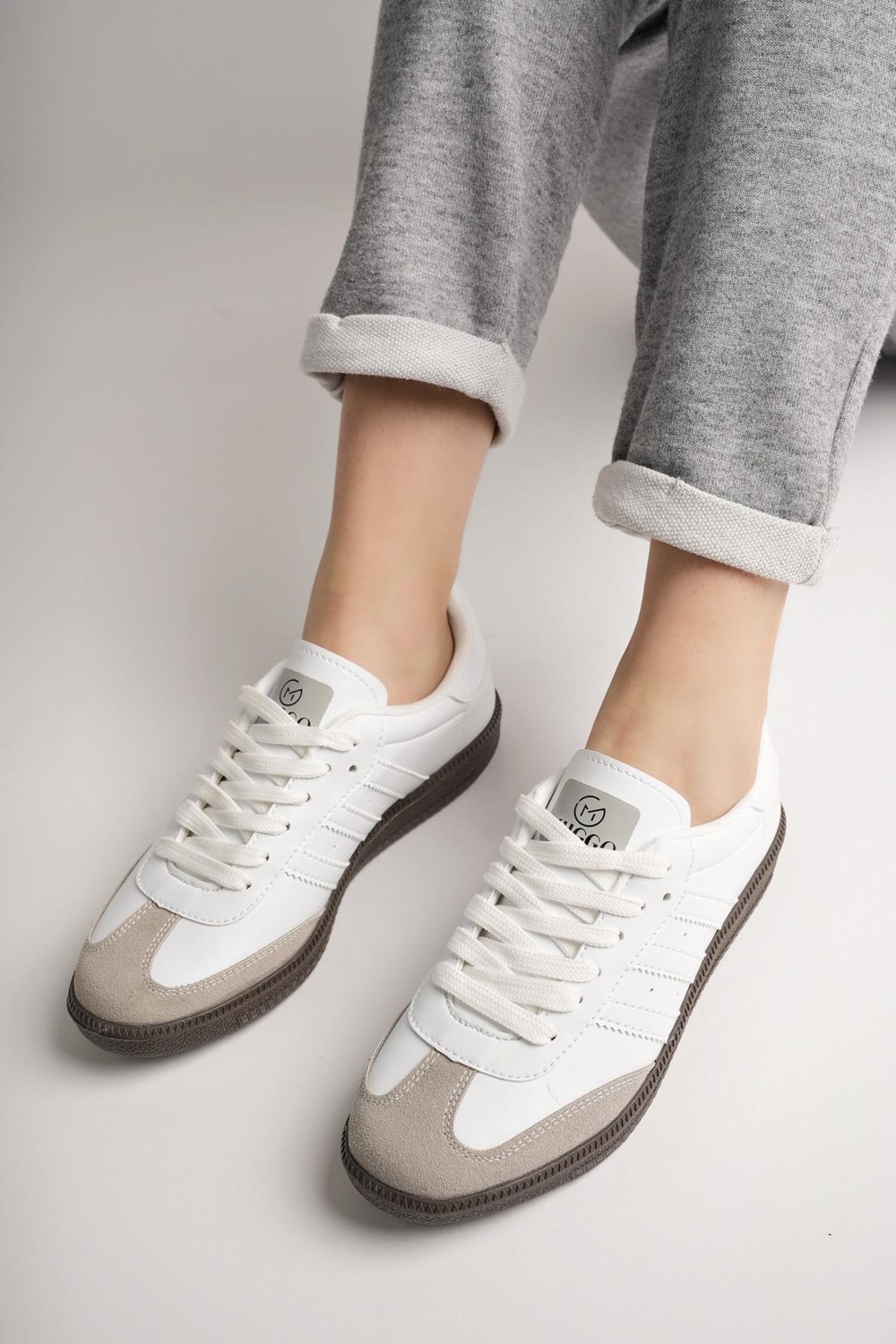 Muggo Jabbar Unisex Ortopedik Günlük Garantili Bağcıklı Yürüyüş Koşu Sneaker Spor Ayakkabı görsel 4