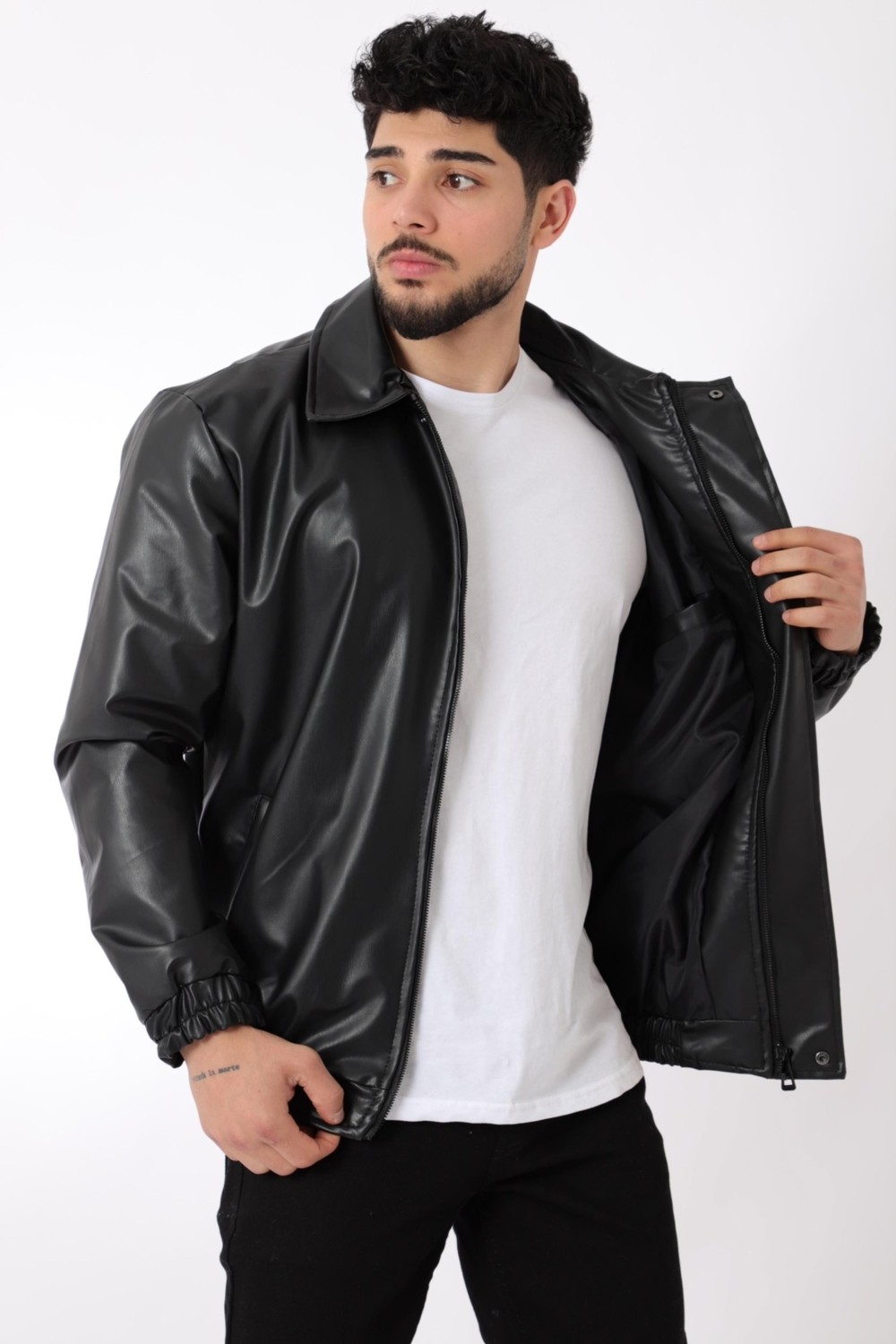 Stil Kombin Bel Lastikli Suni Deri Mont Pldp 2984_60295 görsel 4