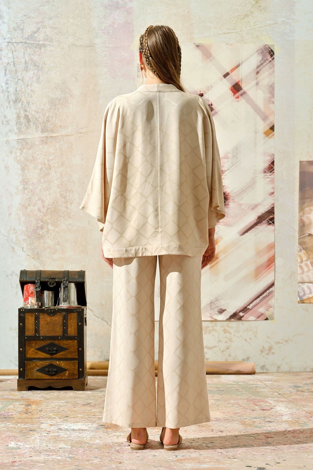 Upgrade Viskon Kimono Bej görsel 4