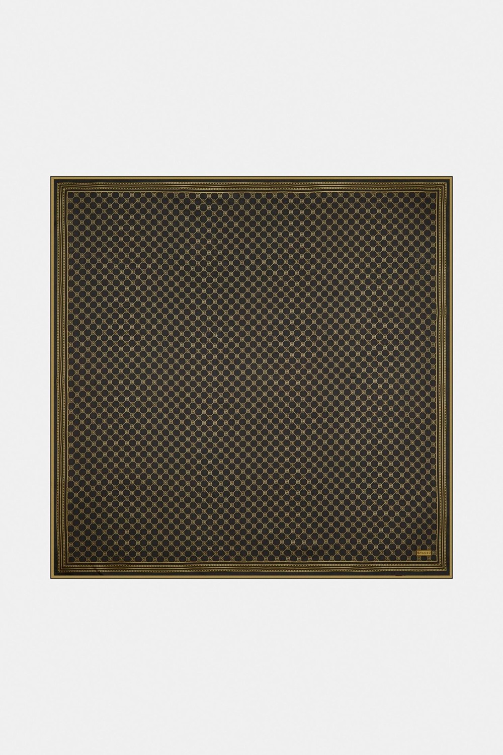 Vakko Twill İpek Eşarp - Kahve Gold - Özel Seri - Hafif ve Nefes Alabilir 90 x 90 cm