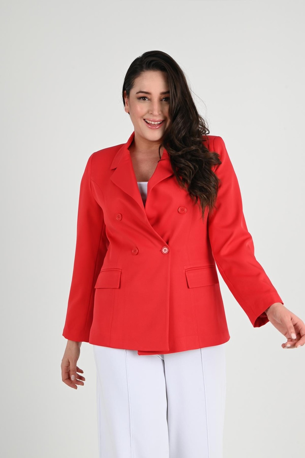 Moda Xlarge Kadın Astarlı Büyük Beden Blazer Ceket 0101-1