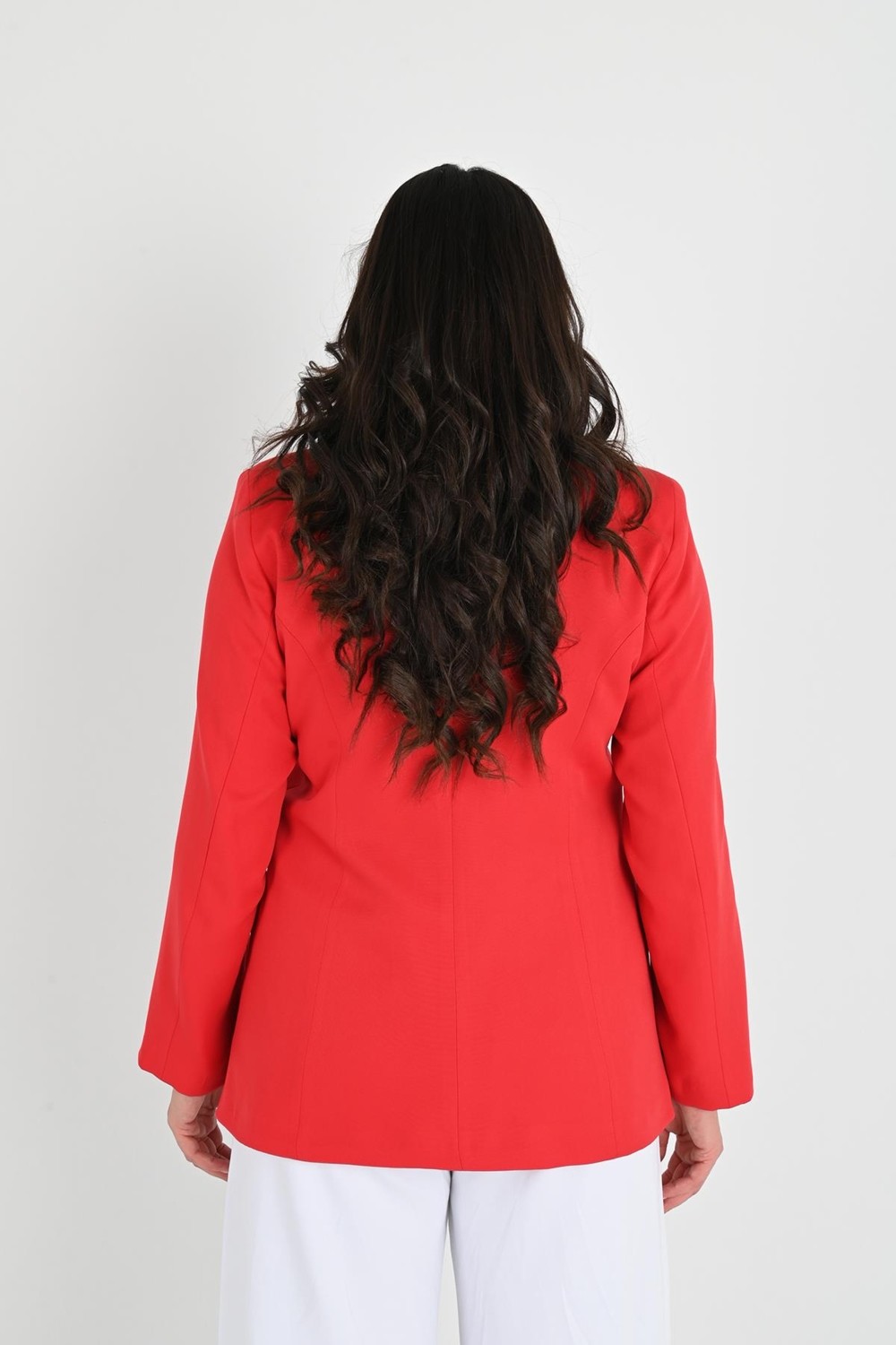 Moda Xlarge Kadın Astarlı Büyük Beden Blazer Ceket 0101-1 görsel 5