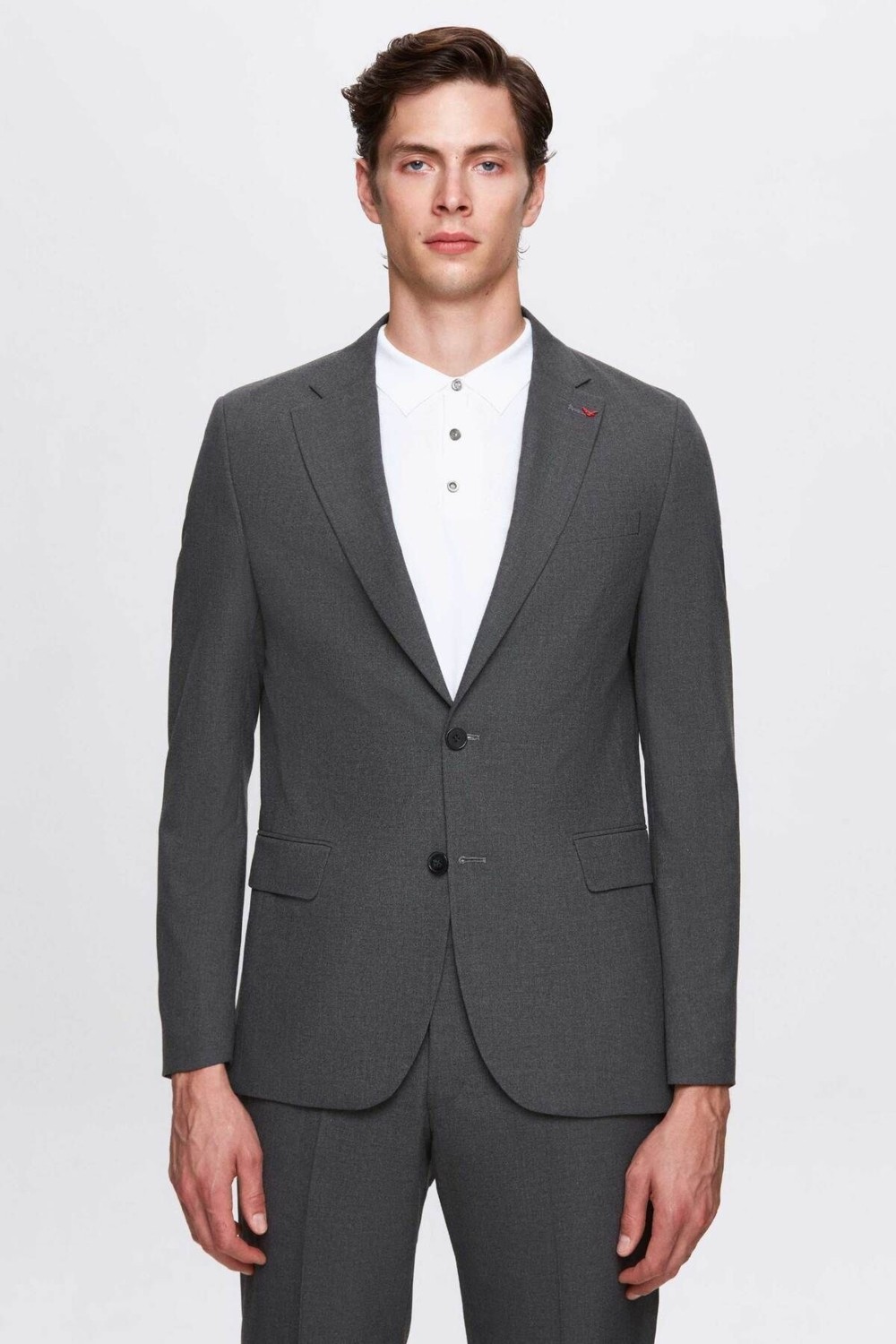 D'S Damat Slim Fit Siyah Düz Mono Yaka Çift Yırtmaçlı Astarlı Takim Elbise 4HF05ORT01577