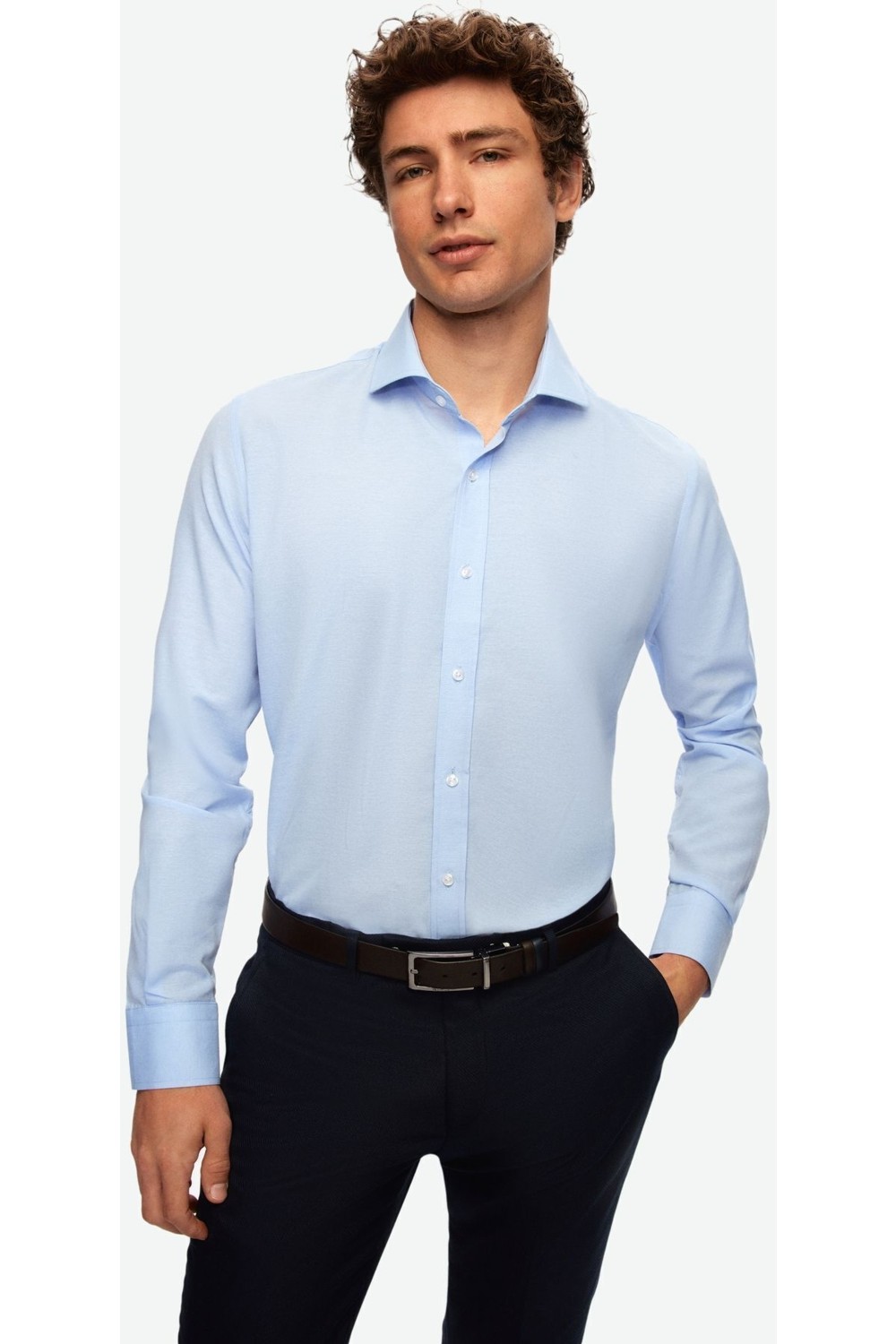 D'S Damat Ds Damat Slim Fit Acı Kahve Klasik Kravatlık Uzun Kol Kolay Ütülenebilir Gömlek 2HF02ORT5185 görsel 3