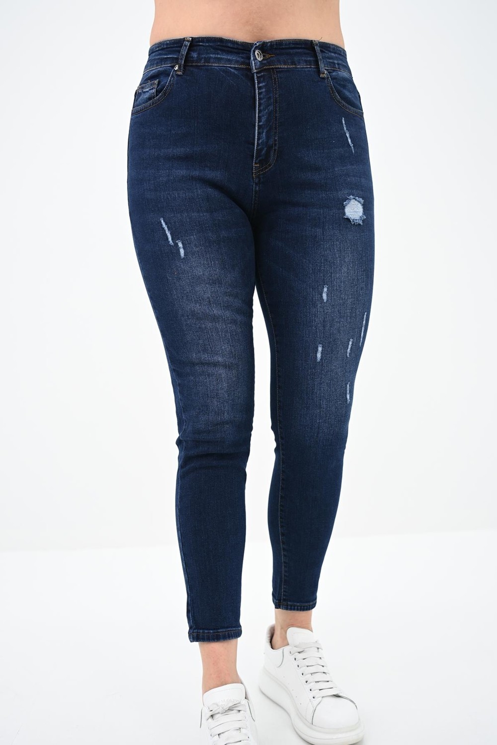 Moda Xlarge Kadın Büyük Beden Lacivert Jean Pantolon 6177-23 görsel 2