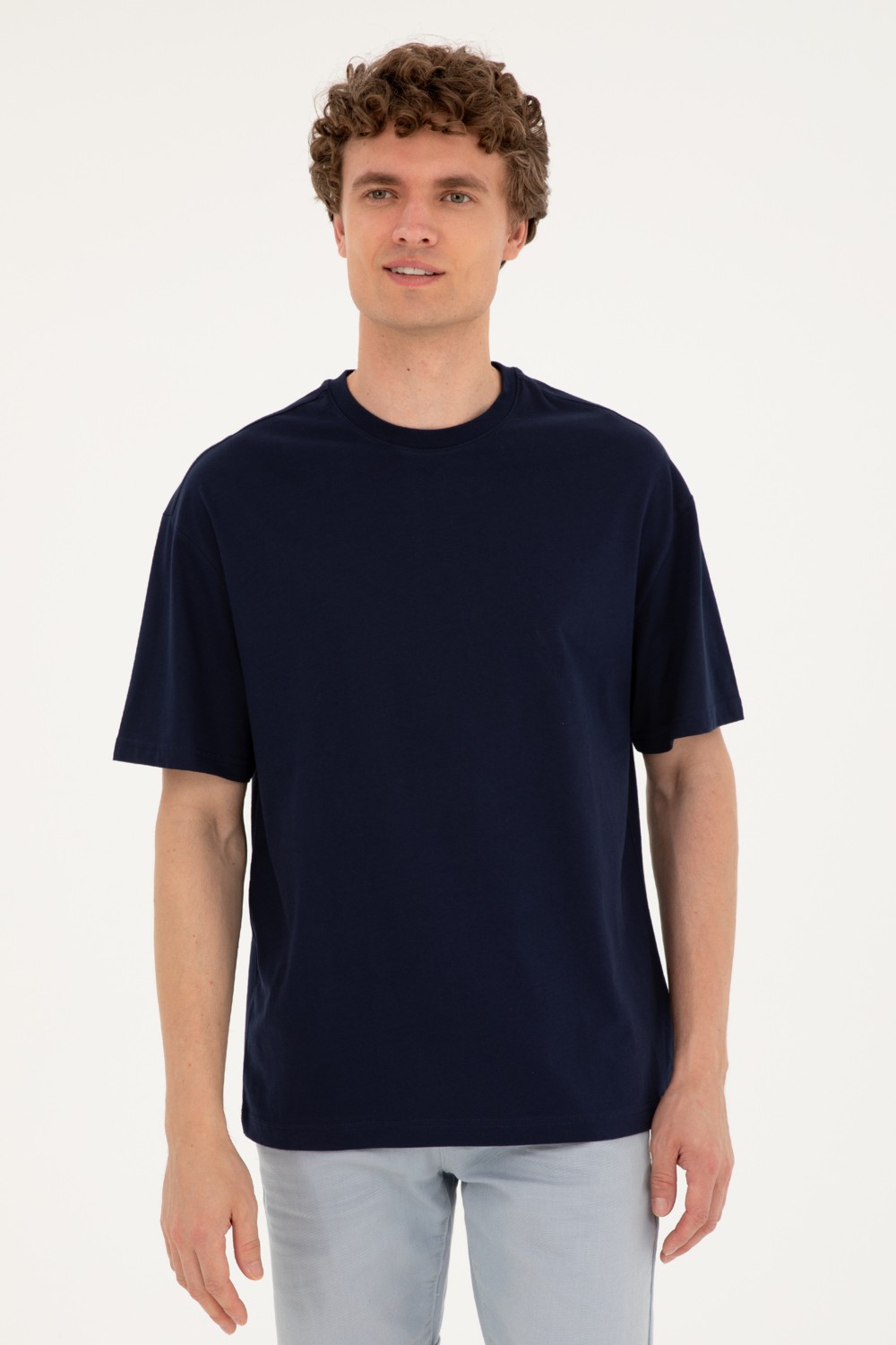 U.S. Polo Assn. Erkek Comfort Fit Bisiklet Yaka Beyaz Tişört 50294216-VR013