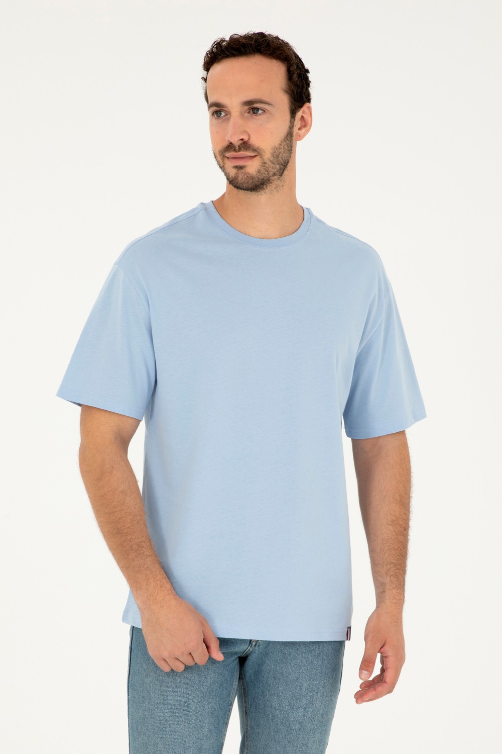 U.S. Polo Assn. Erkek Comfort Fit Bisiklet Yaka Beyaz Tişört 50294216-VR013