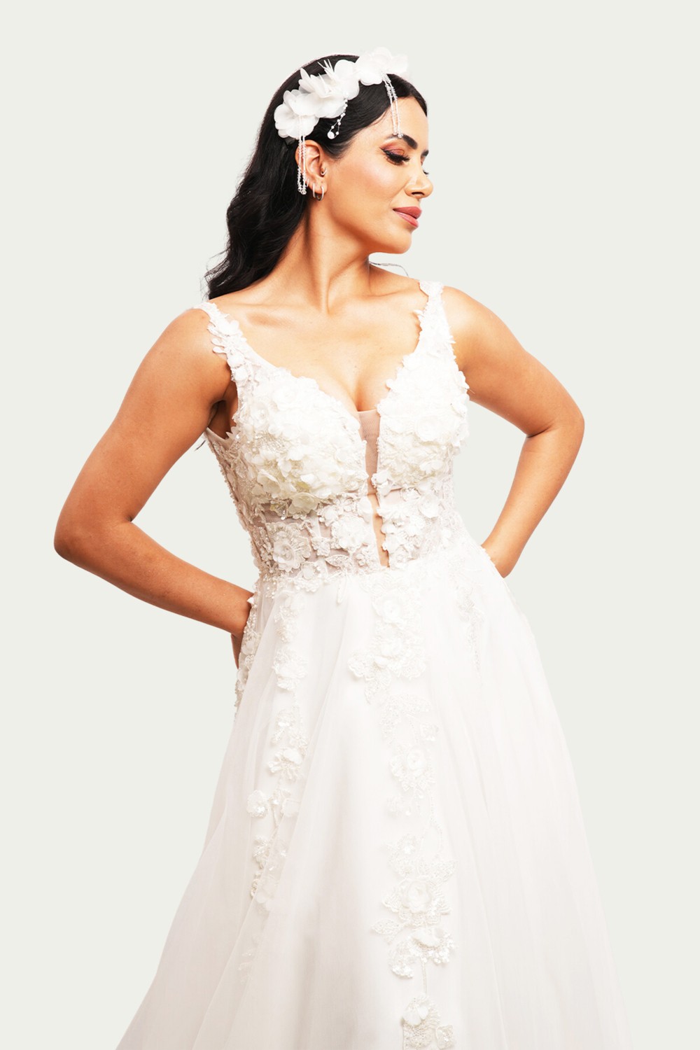 Canım Kendim Store Inci Beyazı Helen Model Gelinlik görsel 2