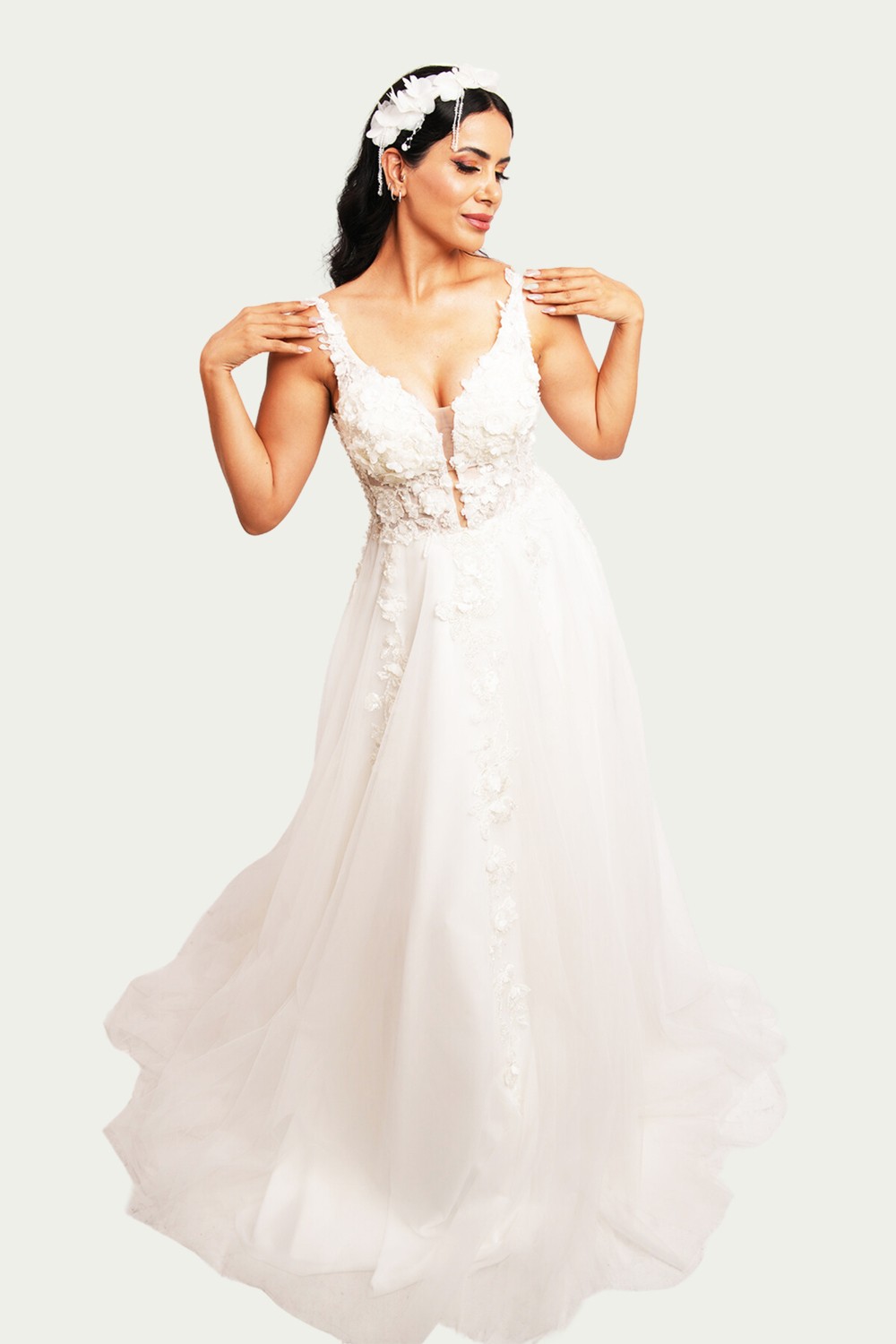 Canım Kendim Store Inci Beyazı Helen Model Gelinlik görsel 4