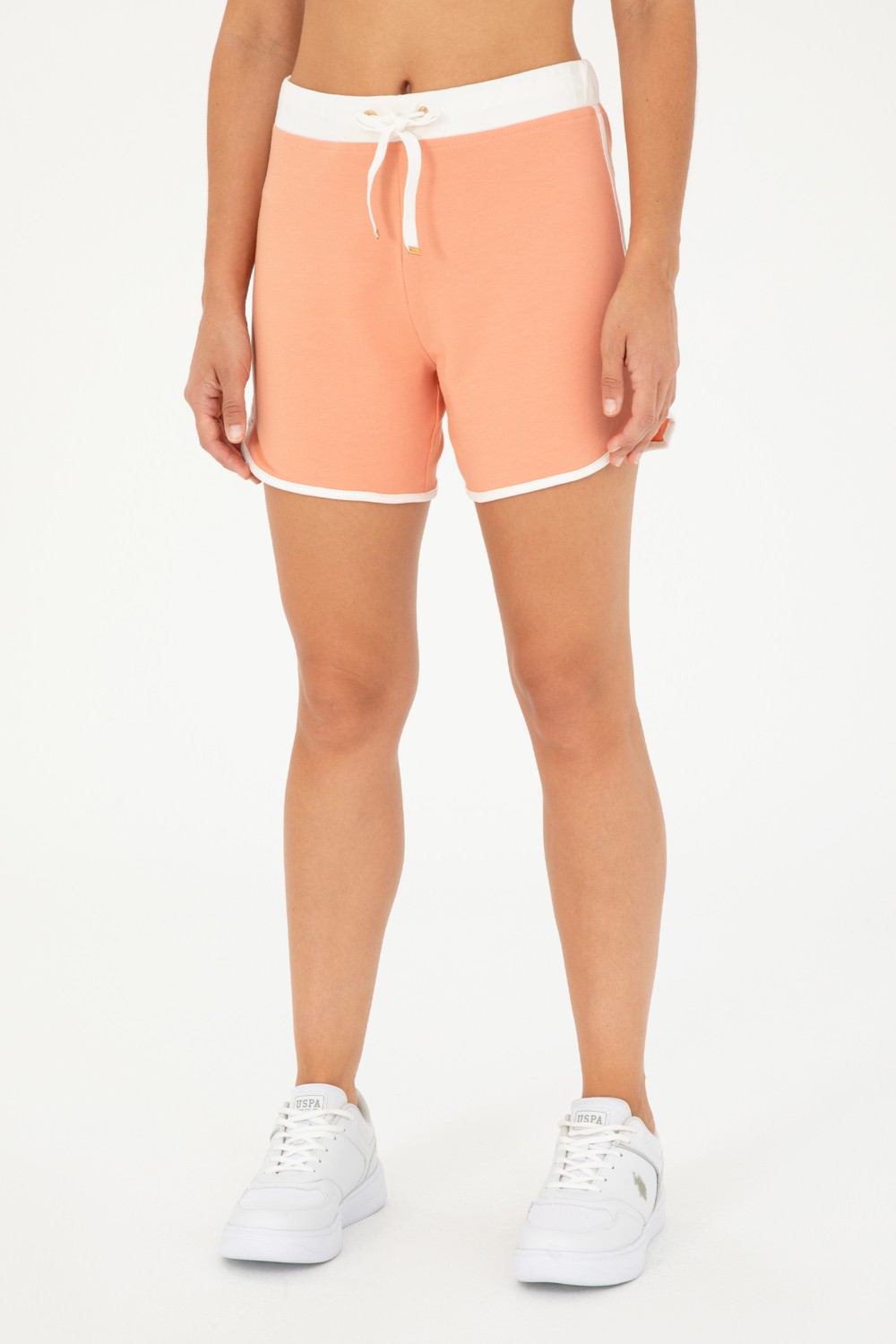 U.S. Polo Assn. Kadın Somon Örme Şort 50285890-VR047 görsel 8