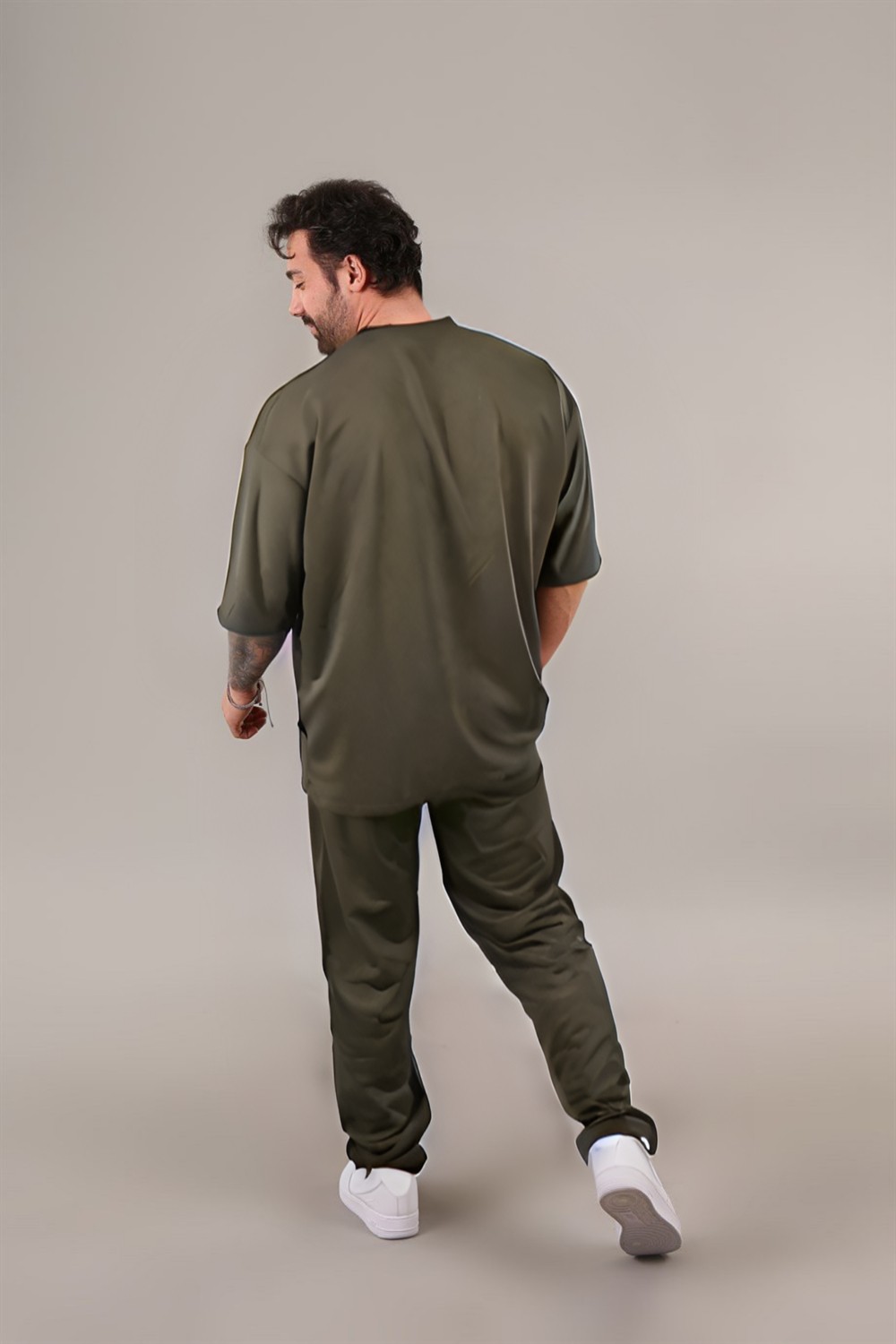 CMZ Collection Erkek Salaş Pijama Takımı Rahat Bisiklet Yaka Günlük Ince Takım