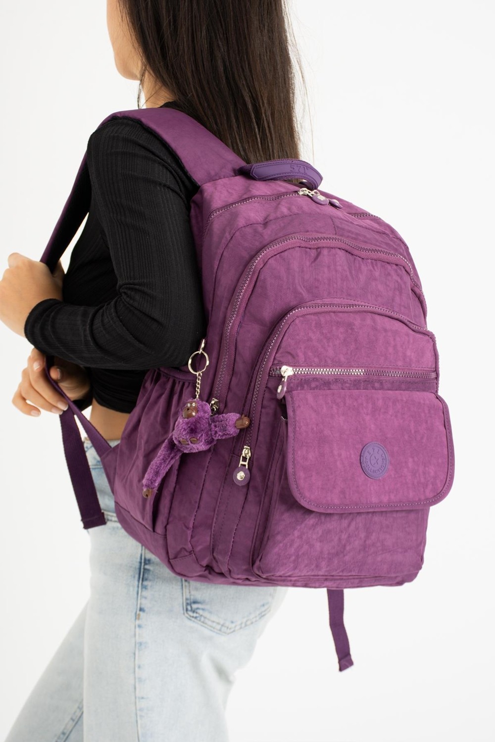 571 Collections Çanta Ultra Hafif Çok Cepli Su Geçirmez Sırt Çantası Mor (Model:571-2A)