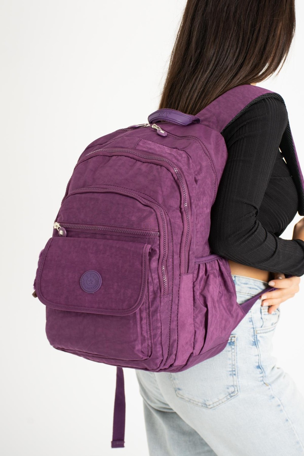 571 Collections Çanta Ultra Hafif Çok Cepli Su Geçirmez Sırt Çantası Mor (Model:571-2A) görsel 2