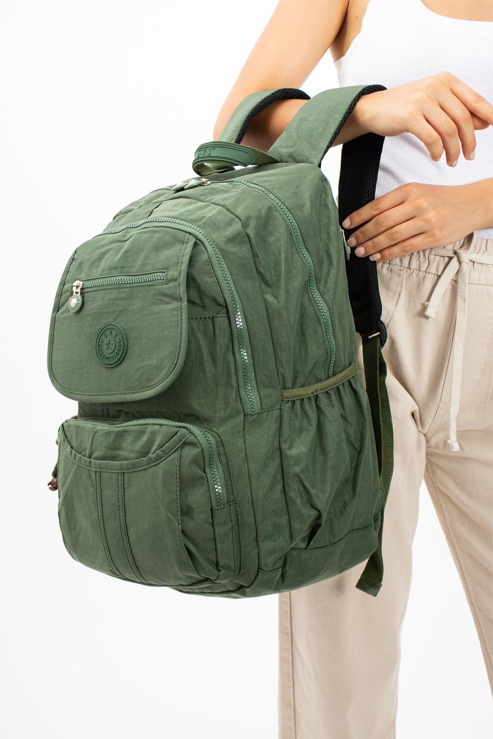 571 Collections Çanta Ultra Hafif Çok Cepli Su Geçirmez Sırt Çantası Unisex Yeşil (Model: 571-2E) görsel 2