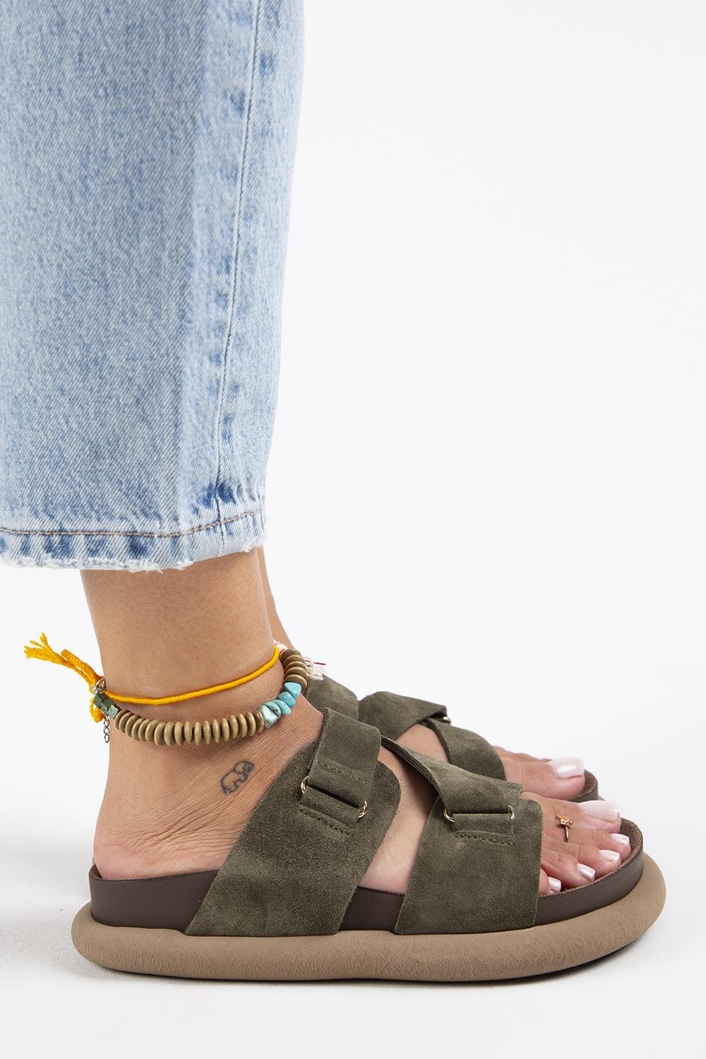 Manijero Kadın Deri Atkılı Vizon Terlik Konforlu Kullanım İçin Şık Tasarım görsel 2