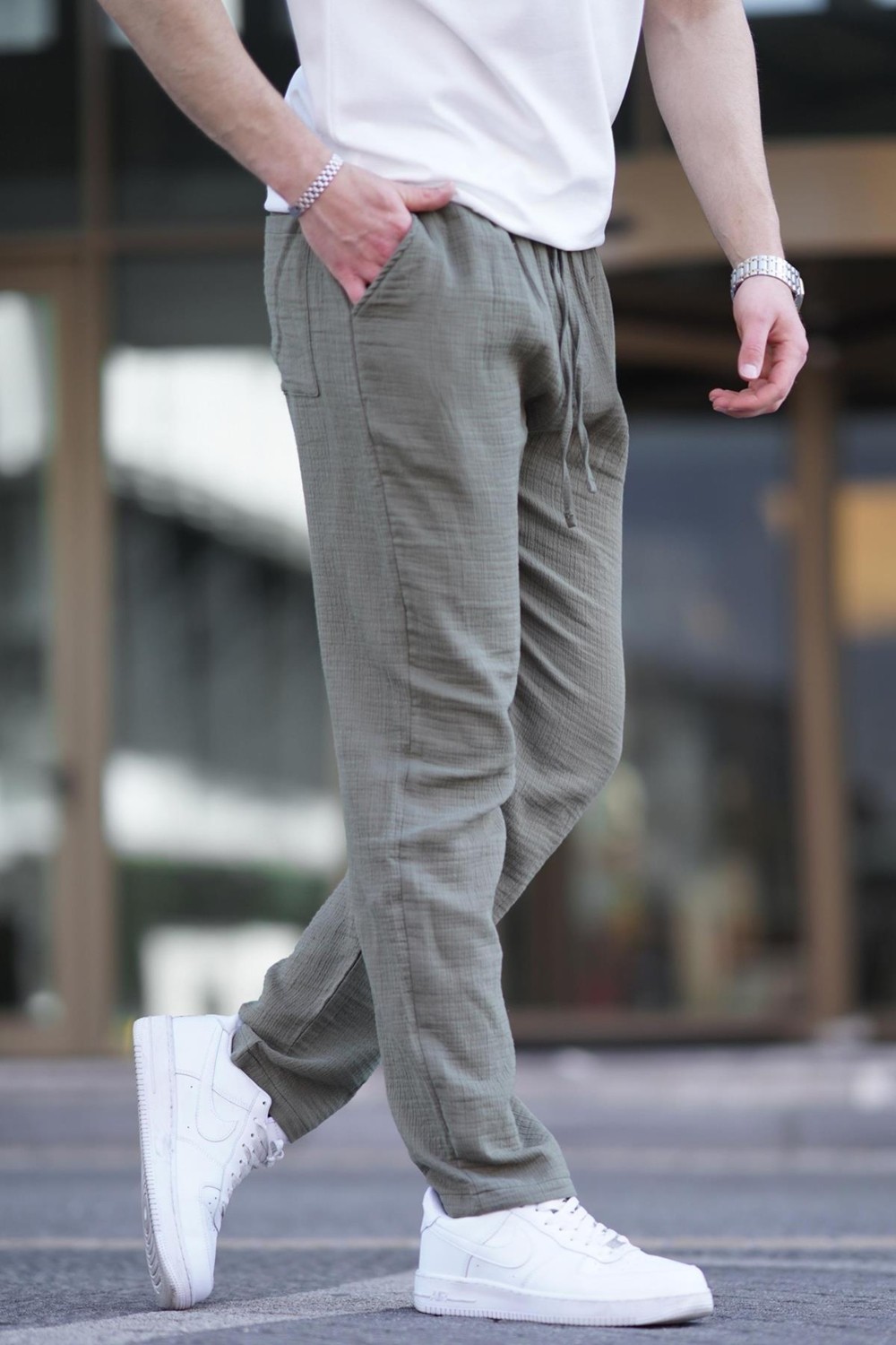 Madmext Siyah Müslin Kumaş Erkek Basic Pantolon 6507 görsel 7
