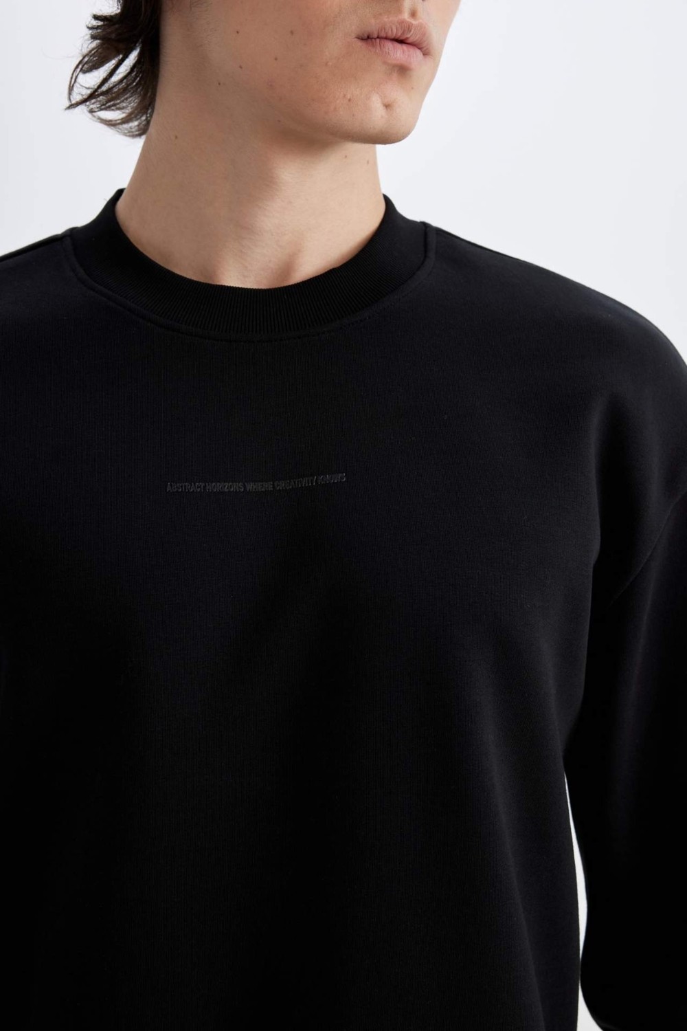 DeFacto Boxy Fit Bisiklet Yaka Baskılı Sweatshirt X8282AZ24AU görsel 5