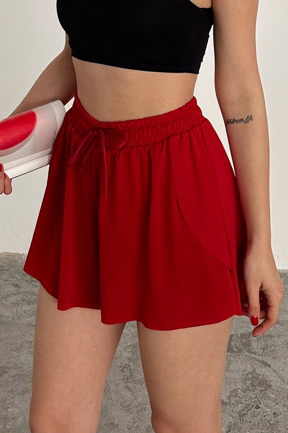 la & vetta Füme Bol Kesim Taytlı Spor Şort