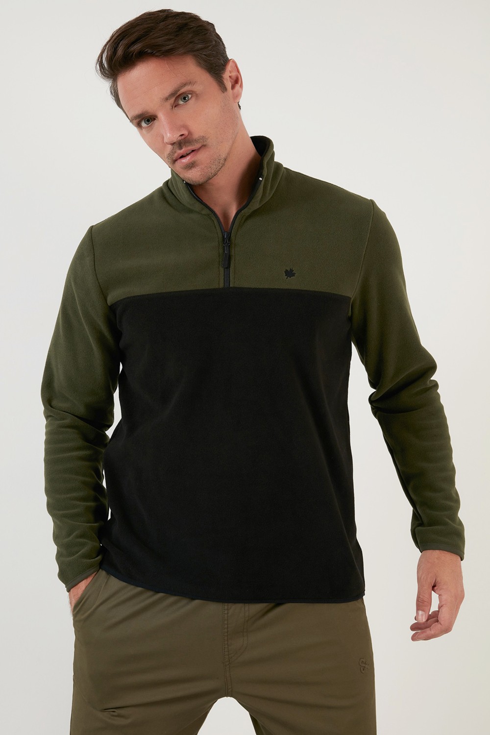 Buratti Regular Fit Fermuarlı Dik Yaka Kışlık Şardonlu Polar Erkek Polar 5906016